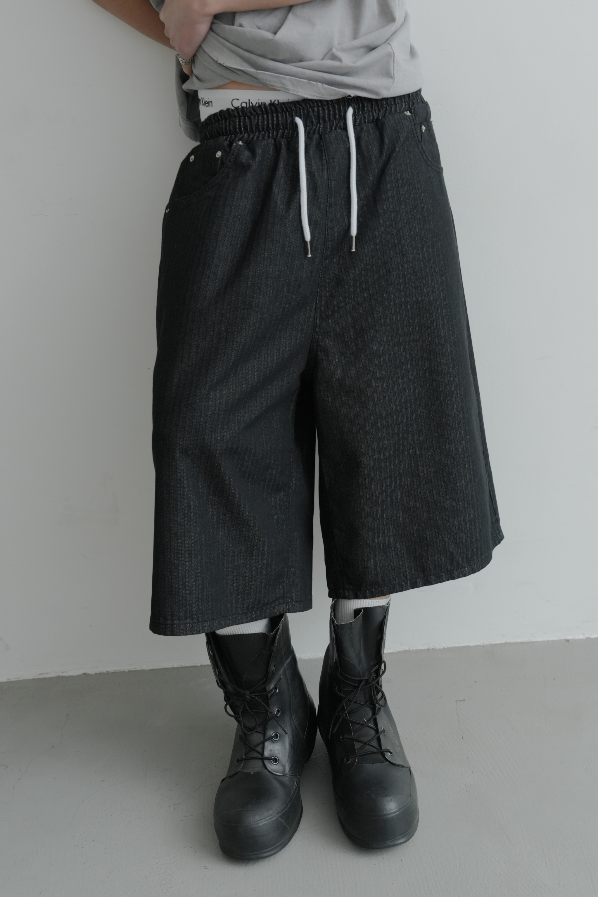 eternel stripe bermuda jeans #五分褲
