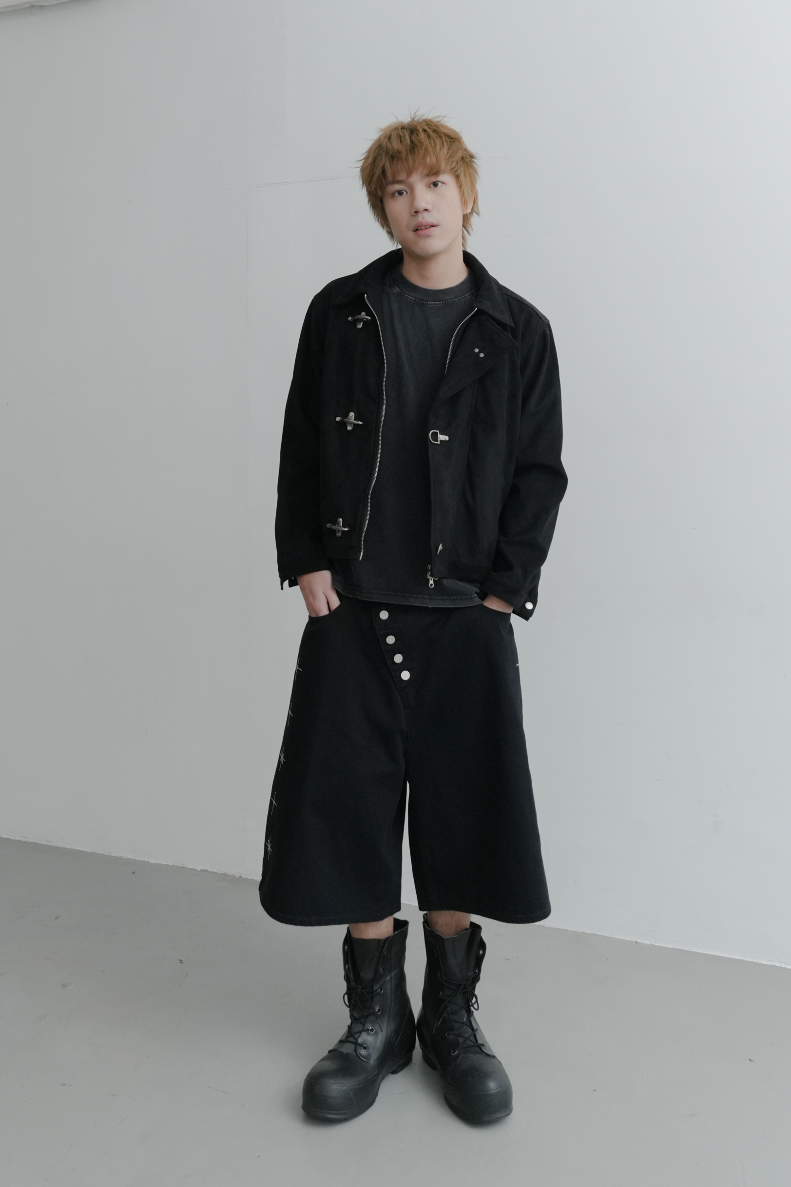 fireman buckle suede jacket #外套
