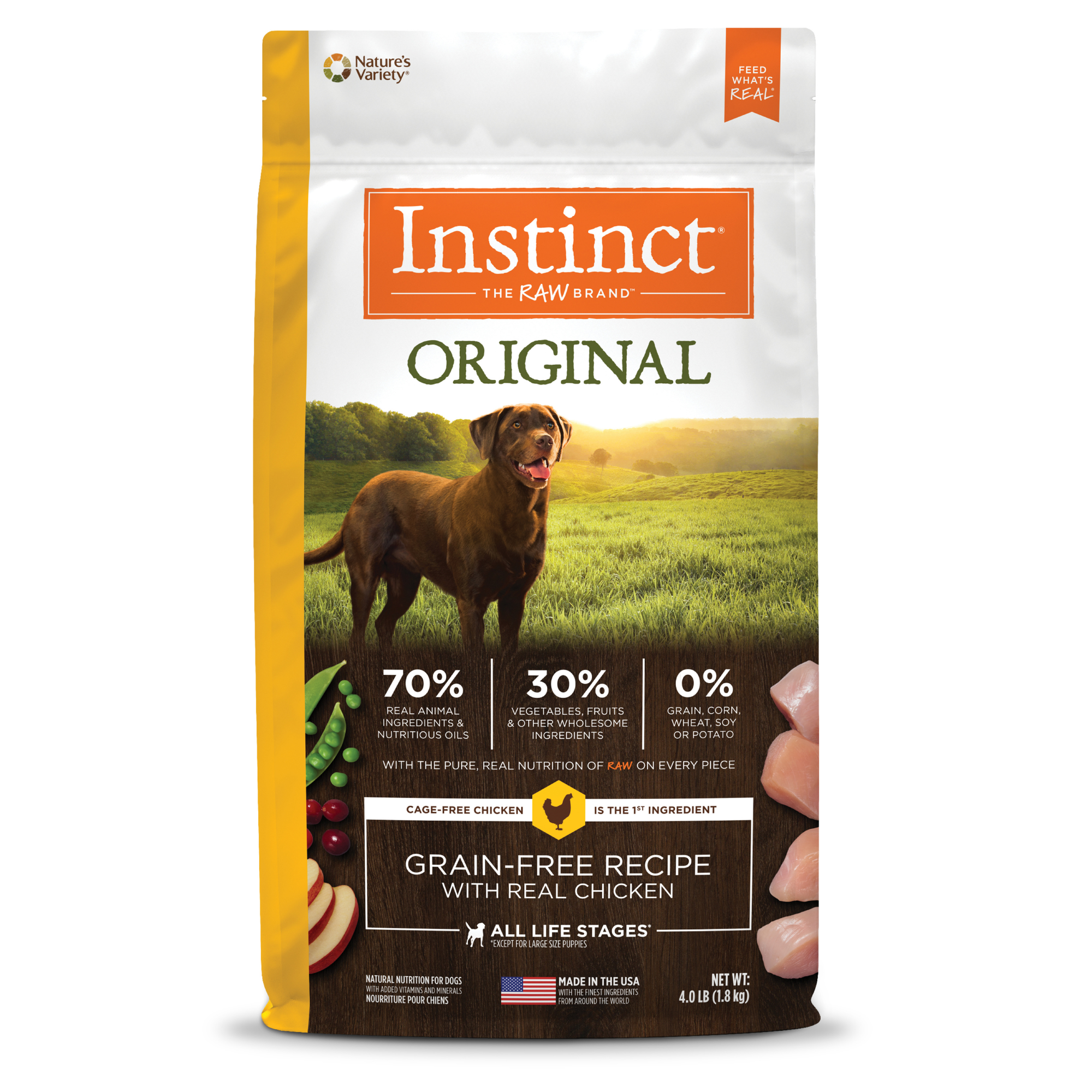 Instinct 經典無穀物狗糧| 雞肉| 4 lb