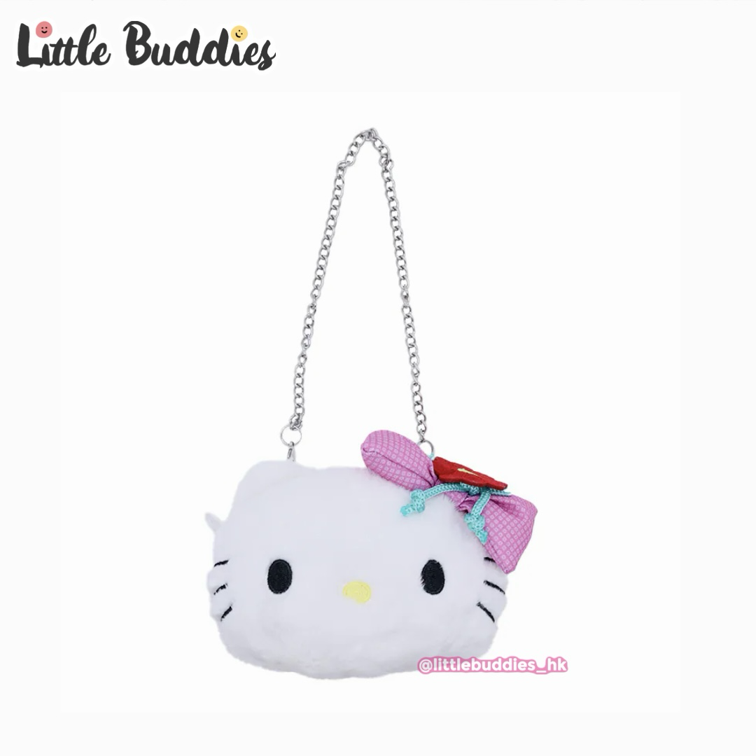 美版 Sanrio Hello Kitty 復古現代風條子和服造型 - 頭形散紙包連掛鏈