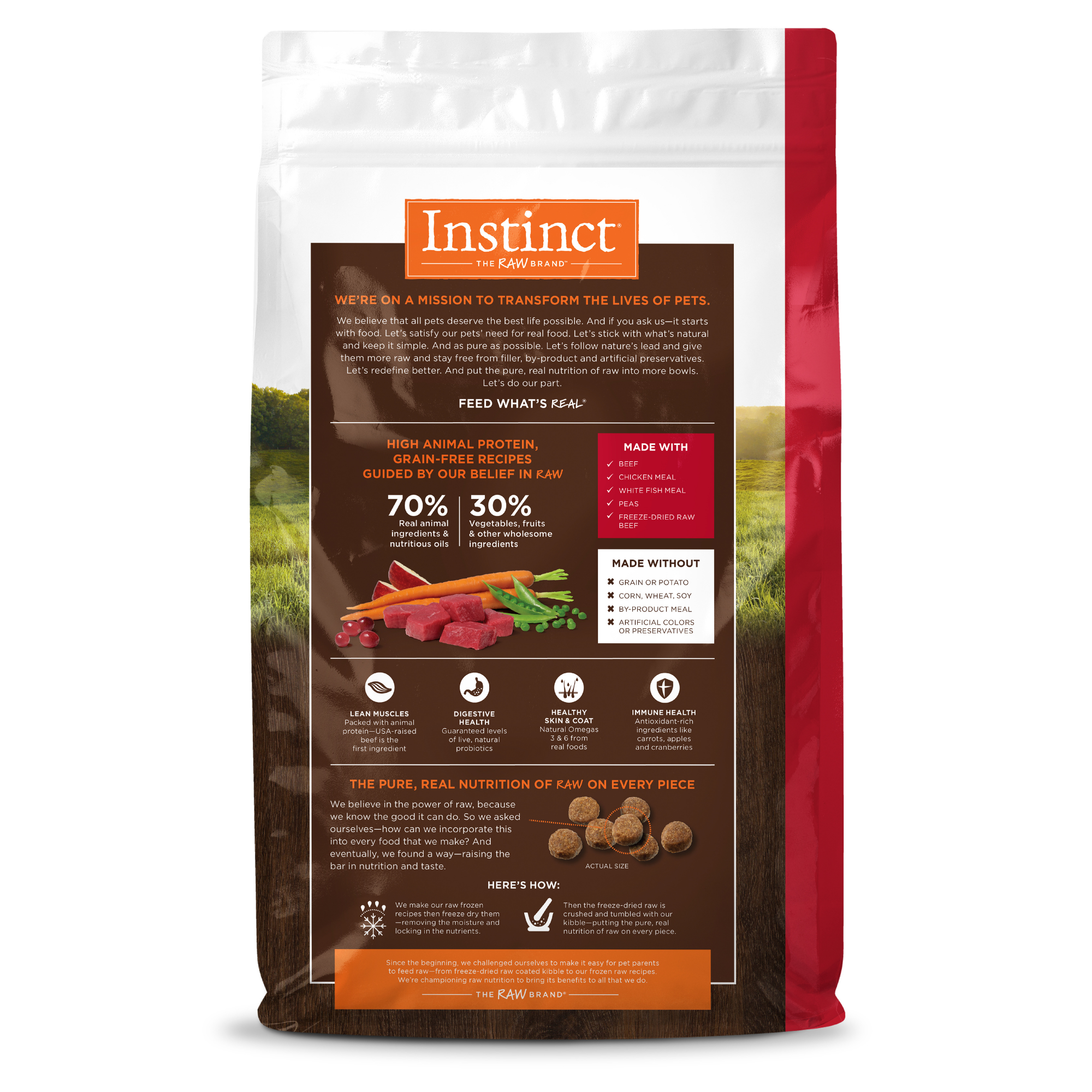 Instinct 經典無穀物狗糧| 牛肉| 20 lb