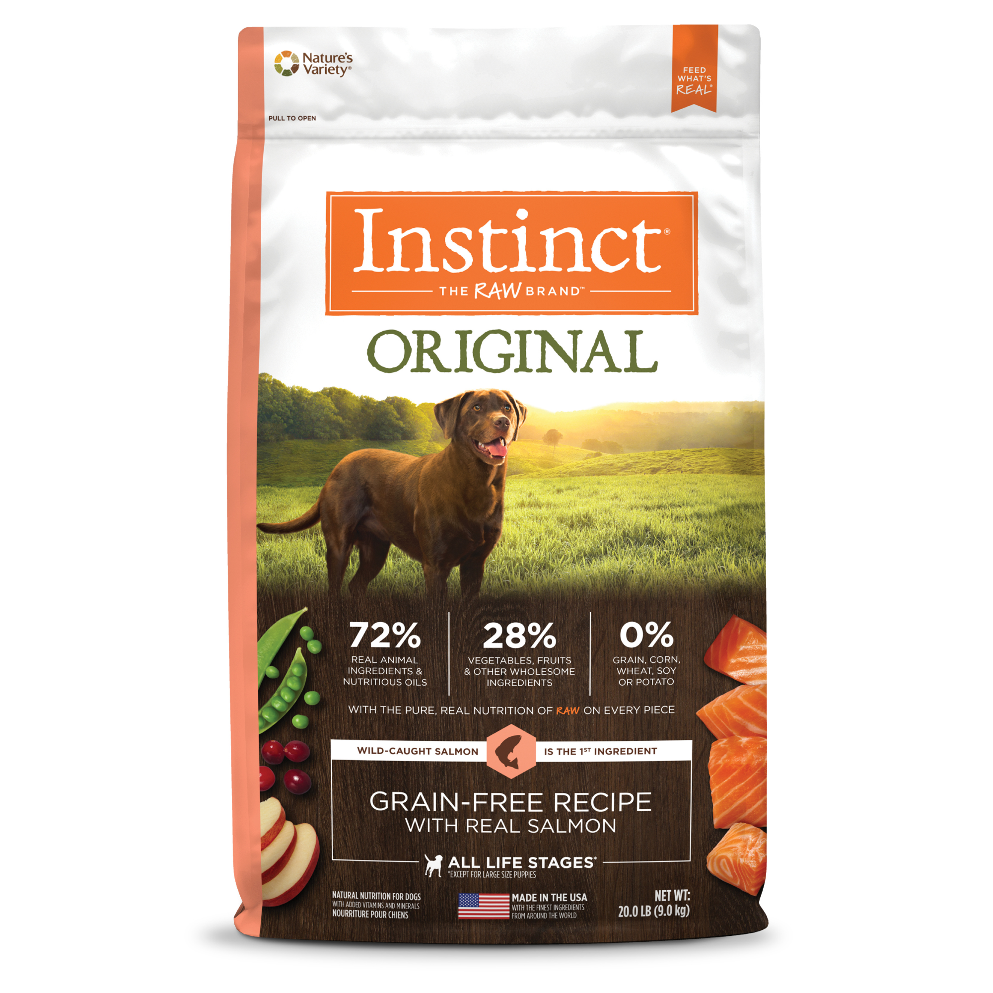 Instinct 經典無穀物狗糧| 三文魚| 20 lb