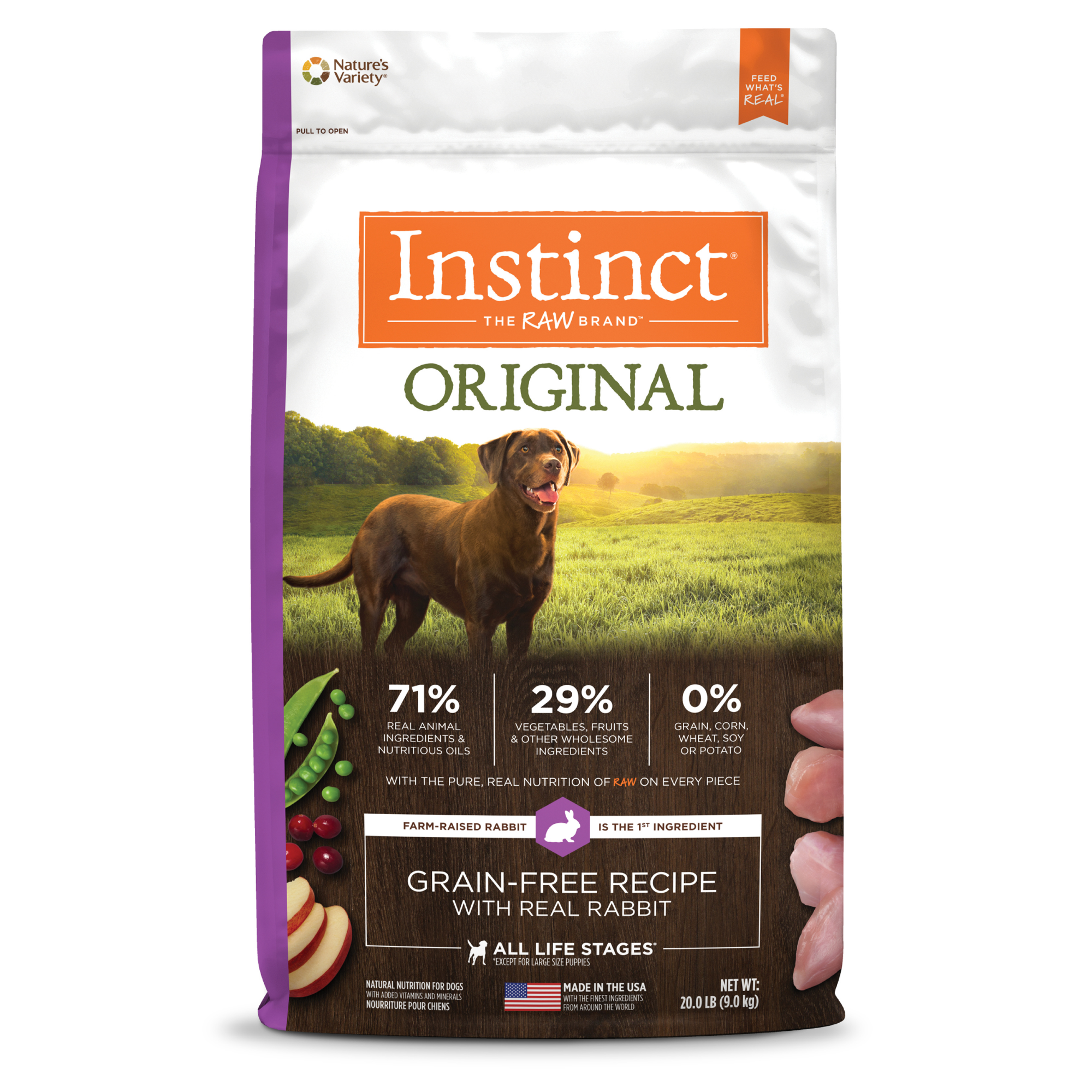 Instinct 經典無穀物狗糧| 兔肉| 20 lb