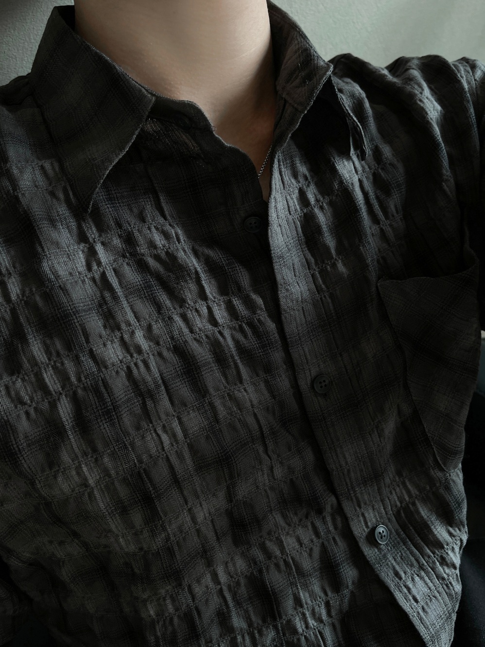 Wrinkle Around Check Shirt