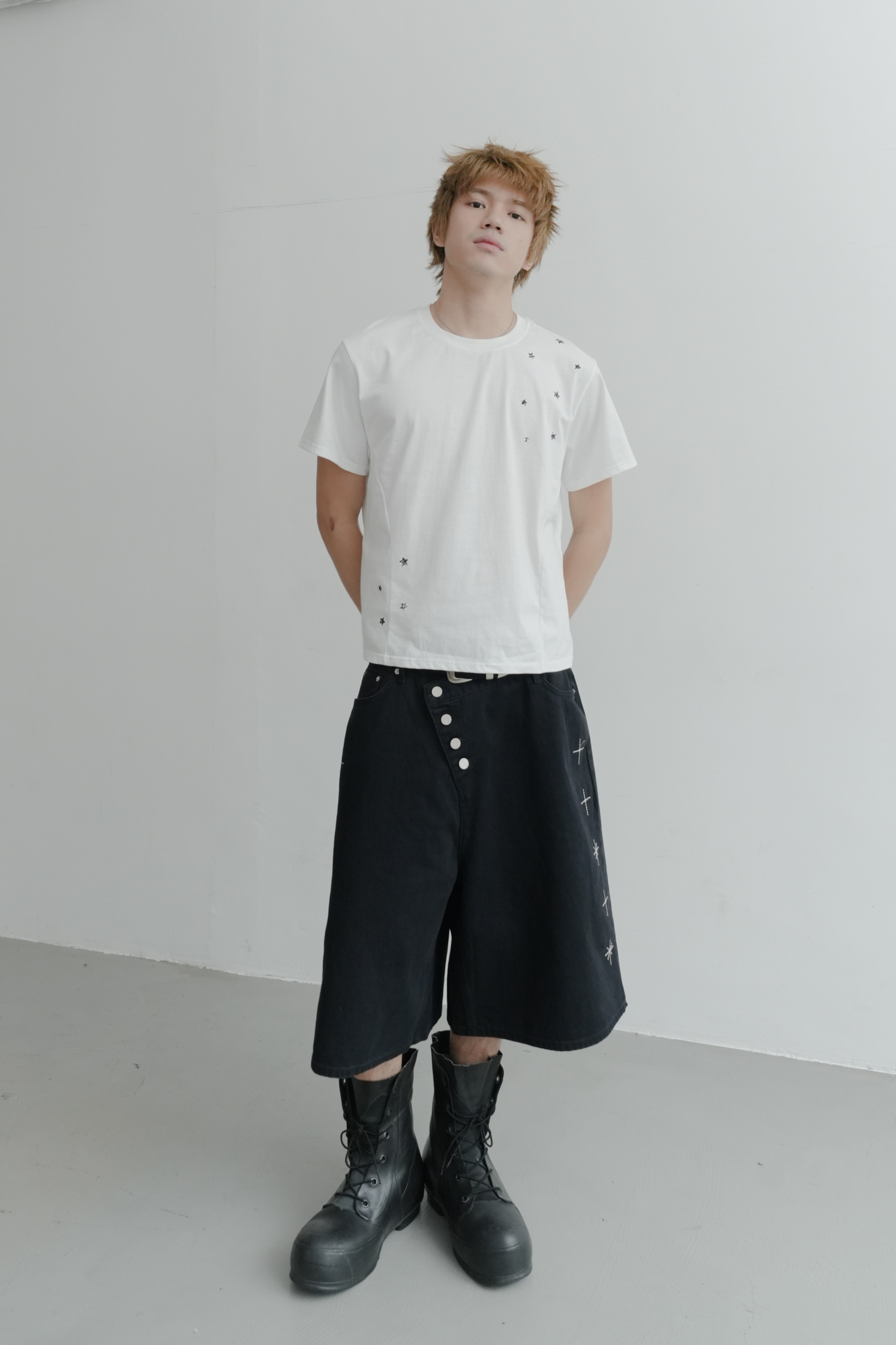 star panel short sleeve tee #上衣