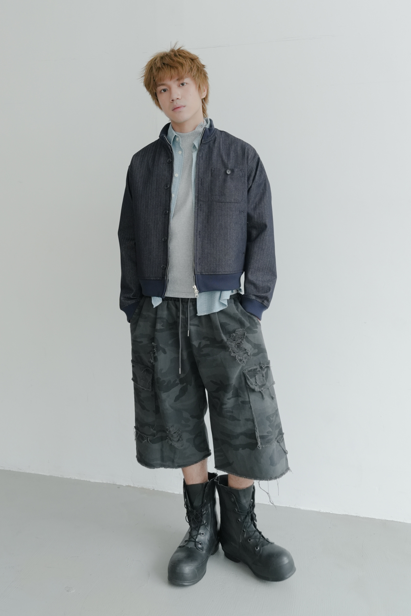 tona herringbone denim jacket #外套
