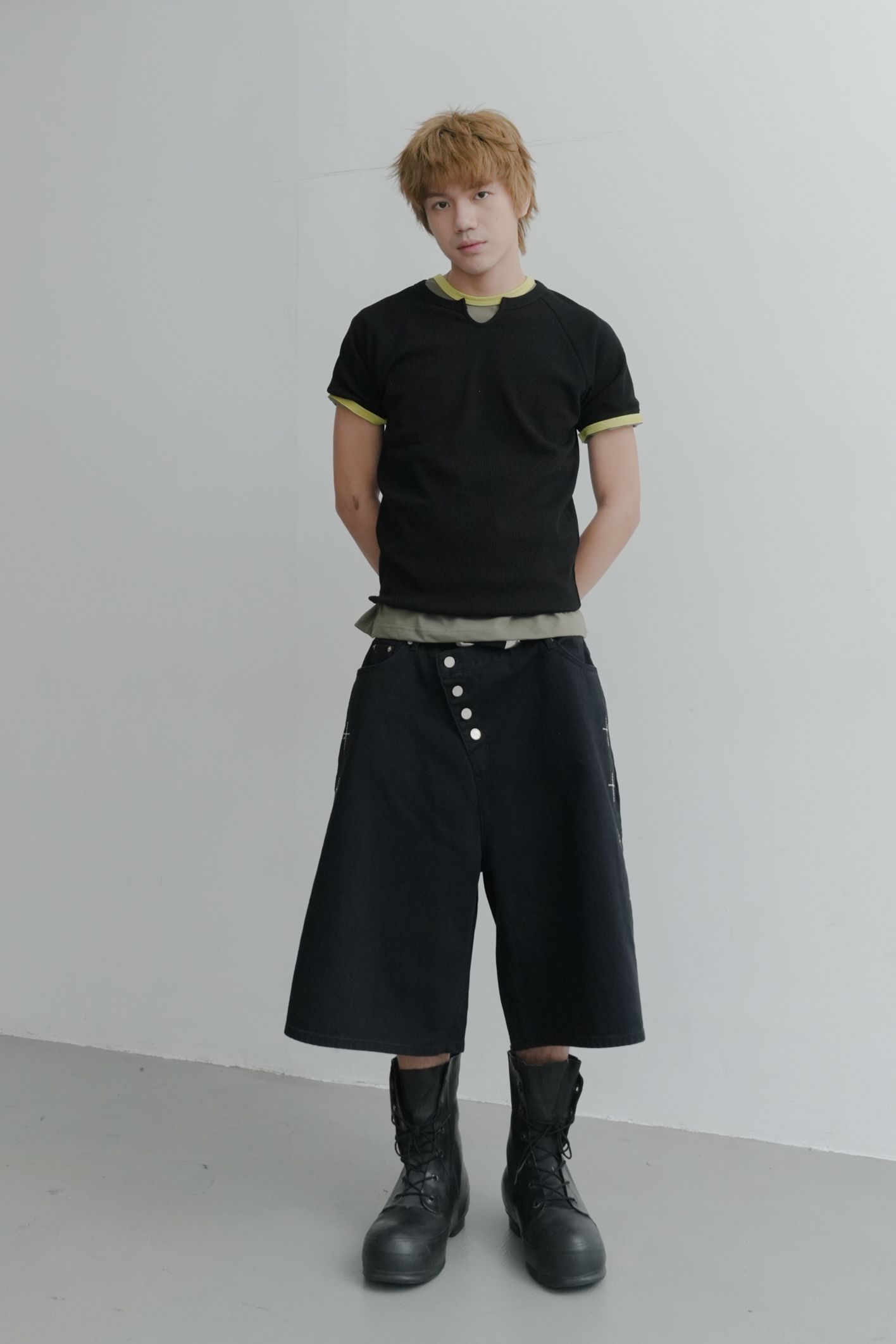 unbalanced bermuda pants #五分褲