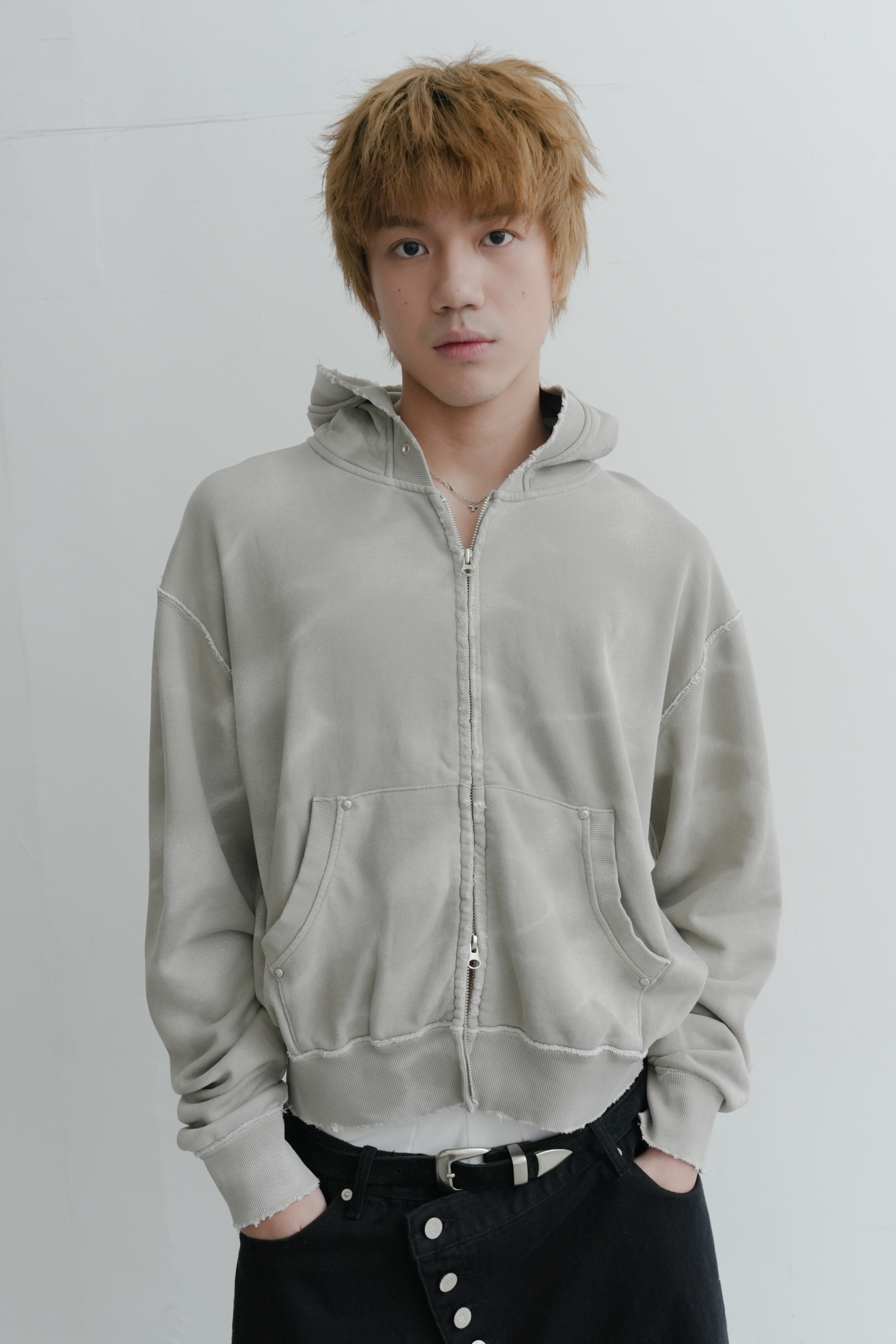 vintage hood zip-up #外套