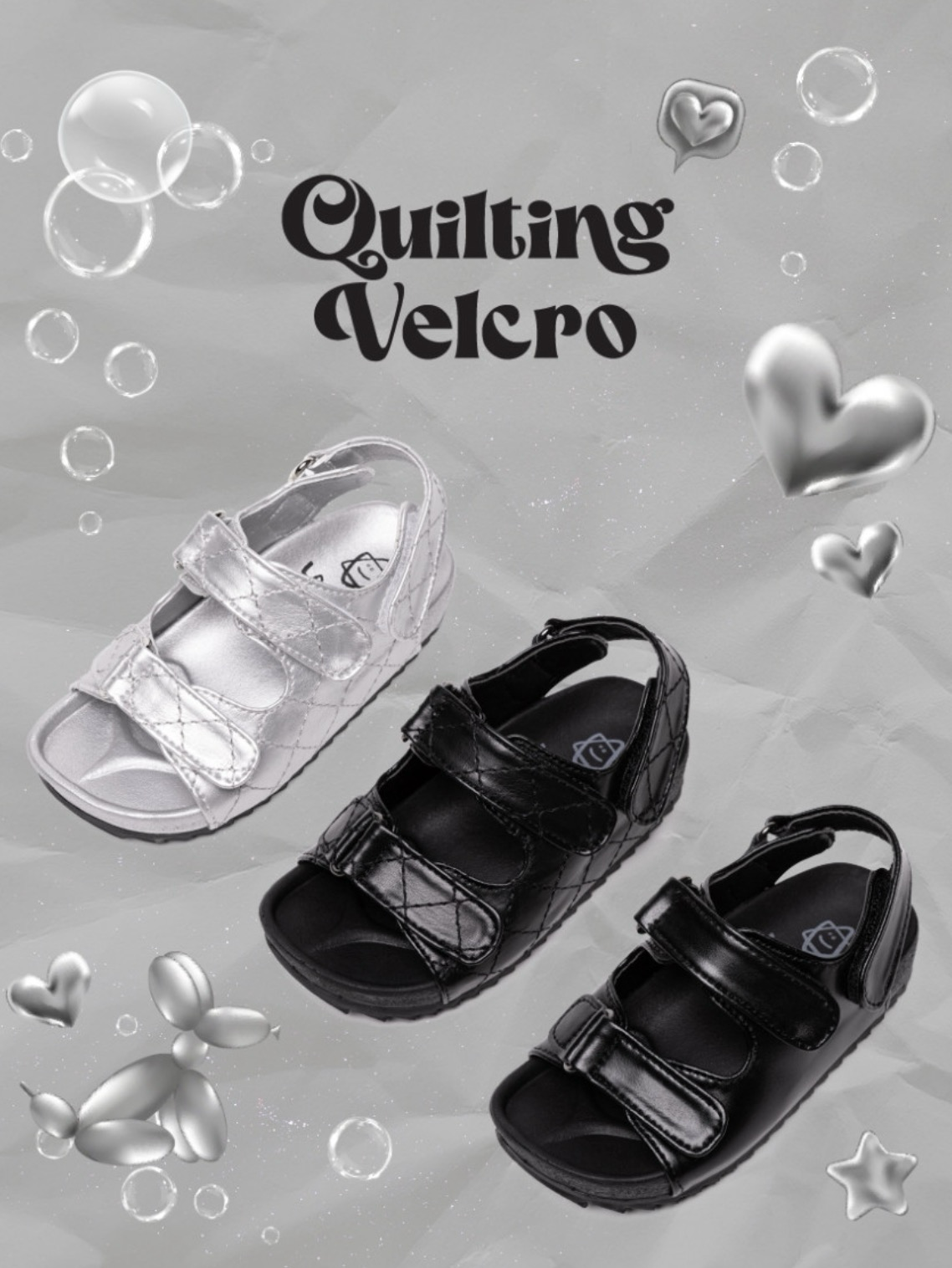 La Stella Quilting Velcro Sandals