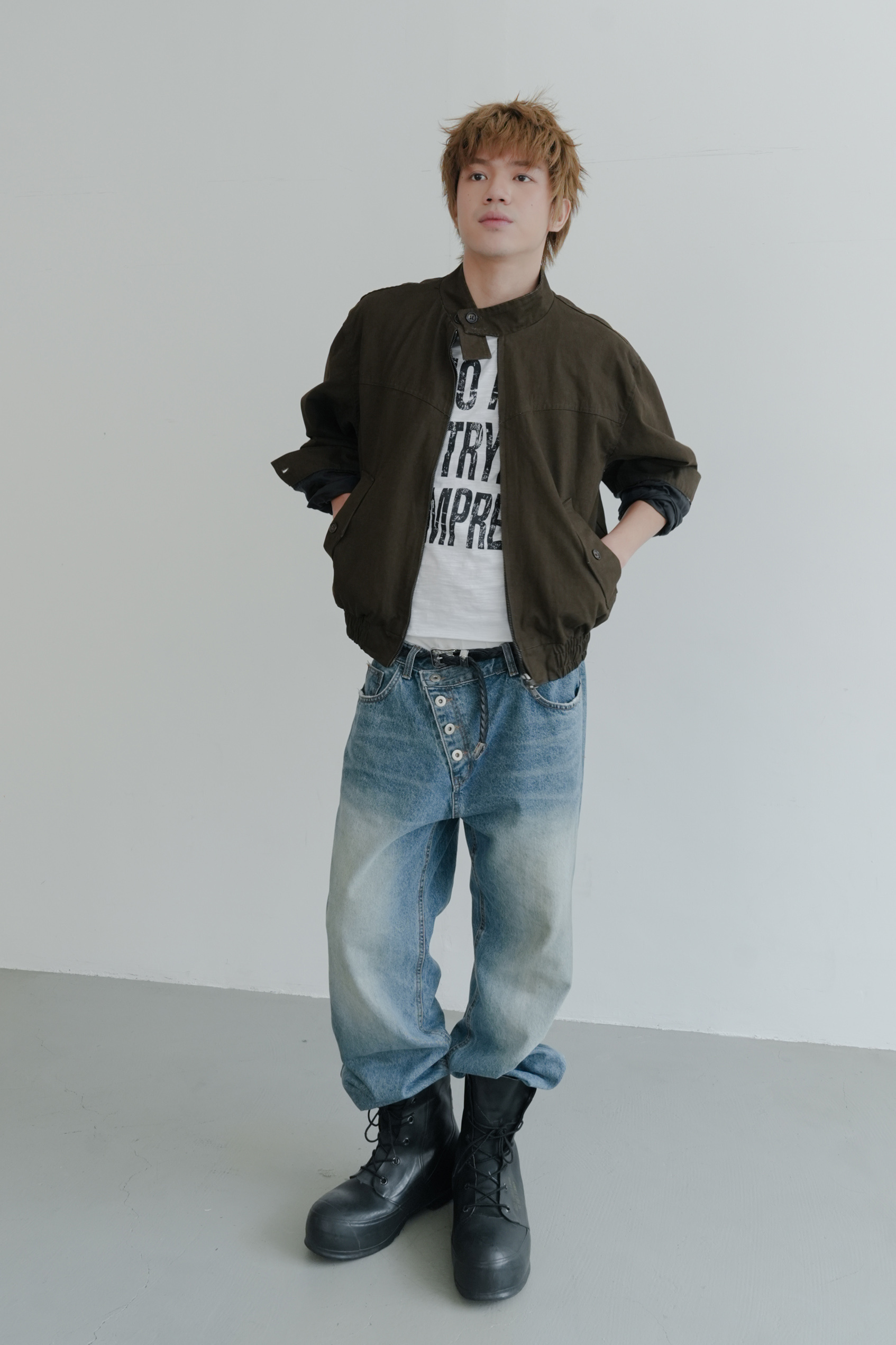 washed harrington jacket #外套