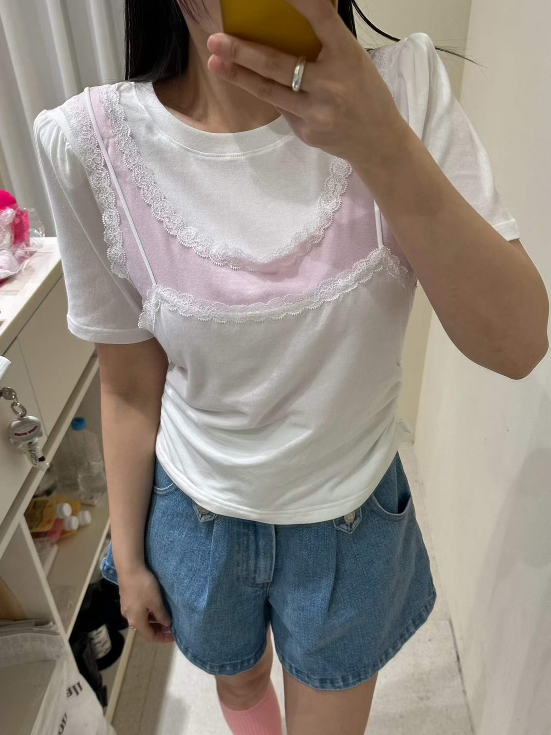 假層次背心短袖T