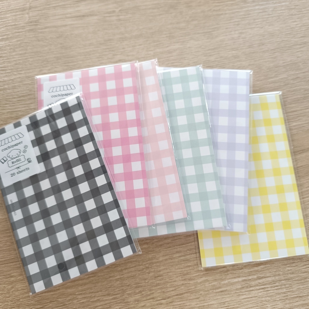 日本cochipaper．M6便簽活頁紙 格紋x點點 共六款