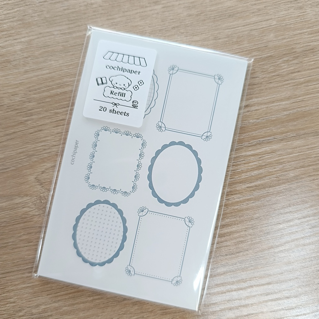 日本cochipaper．M6便簽活頁紙 相框-灰藍色 M6D030
