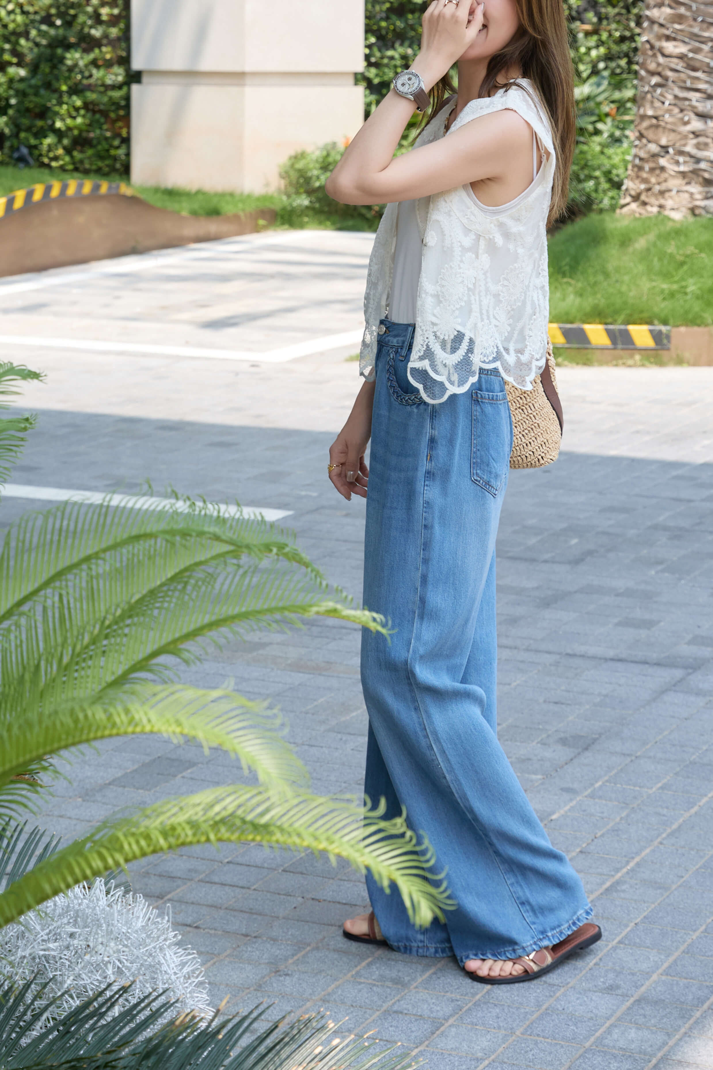 Ribbon Pocket Details Lyocell Jeans_JE265L21