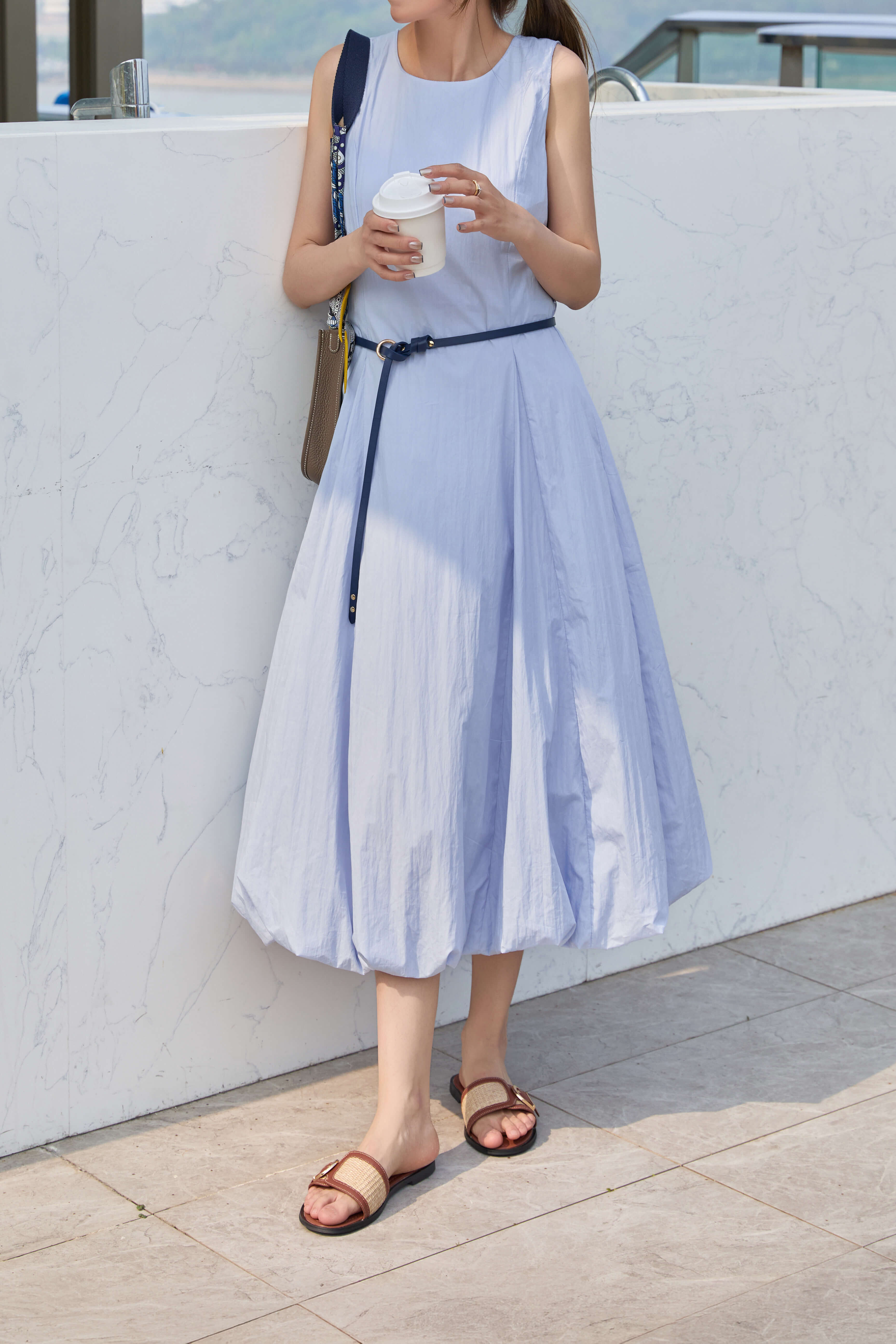 Bubble Hem Midi Dress_DS265L18