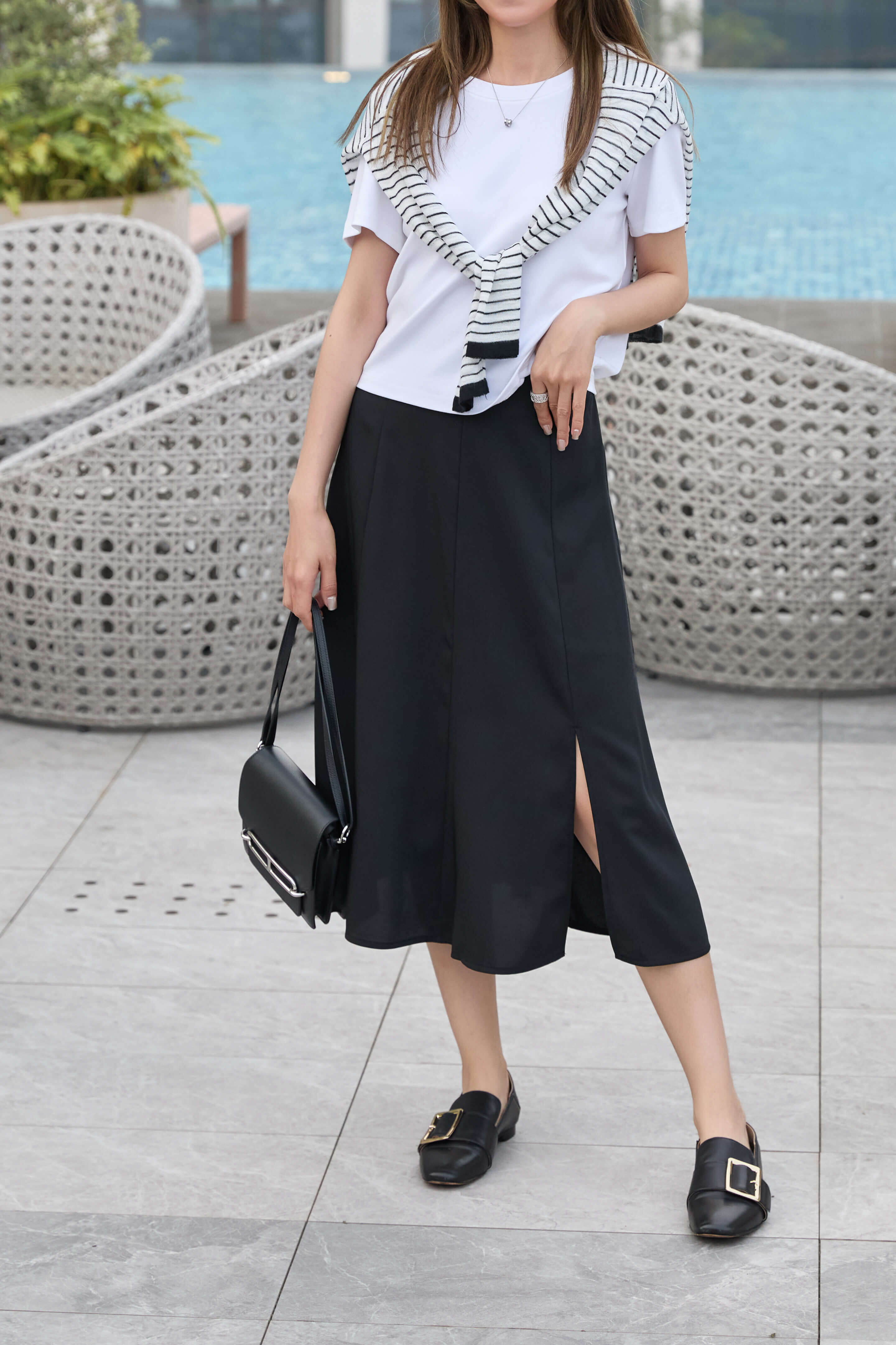 Slit Side Midi Skirt_SK265L17