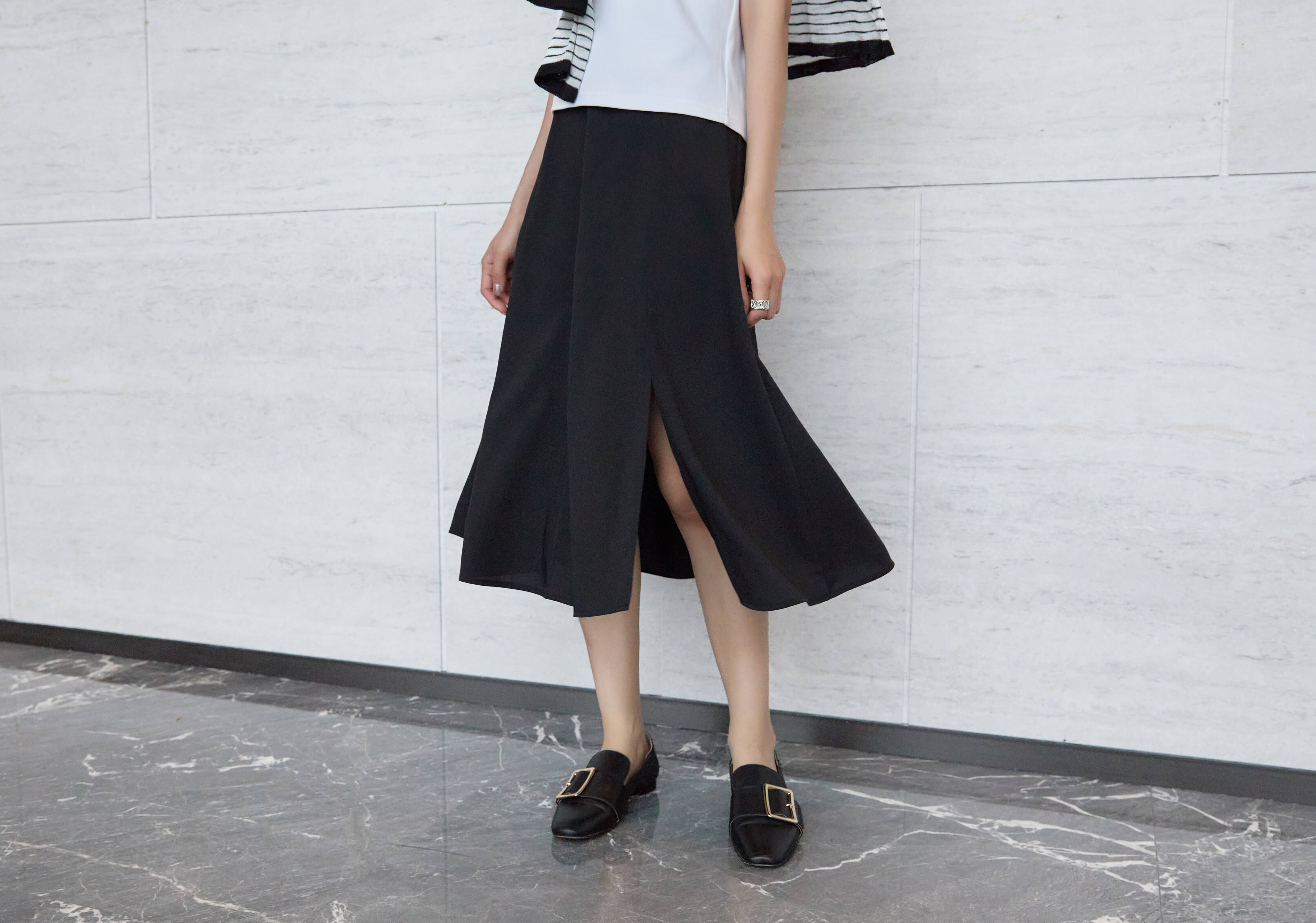 Slit Side Midi Skirt_SK265L17