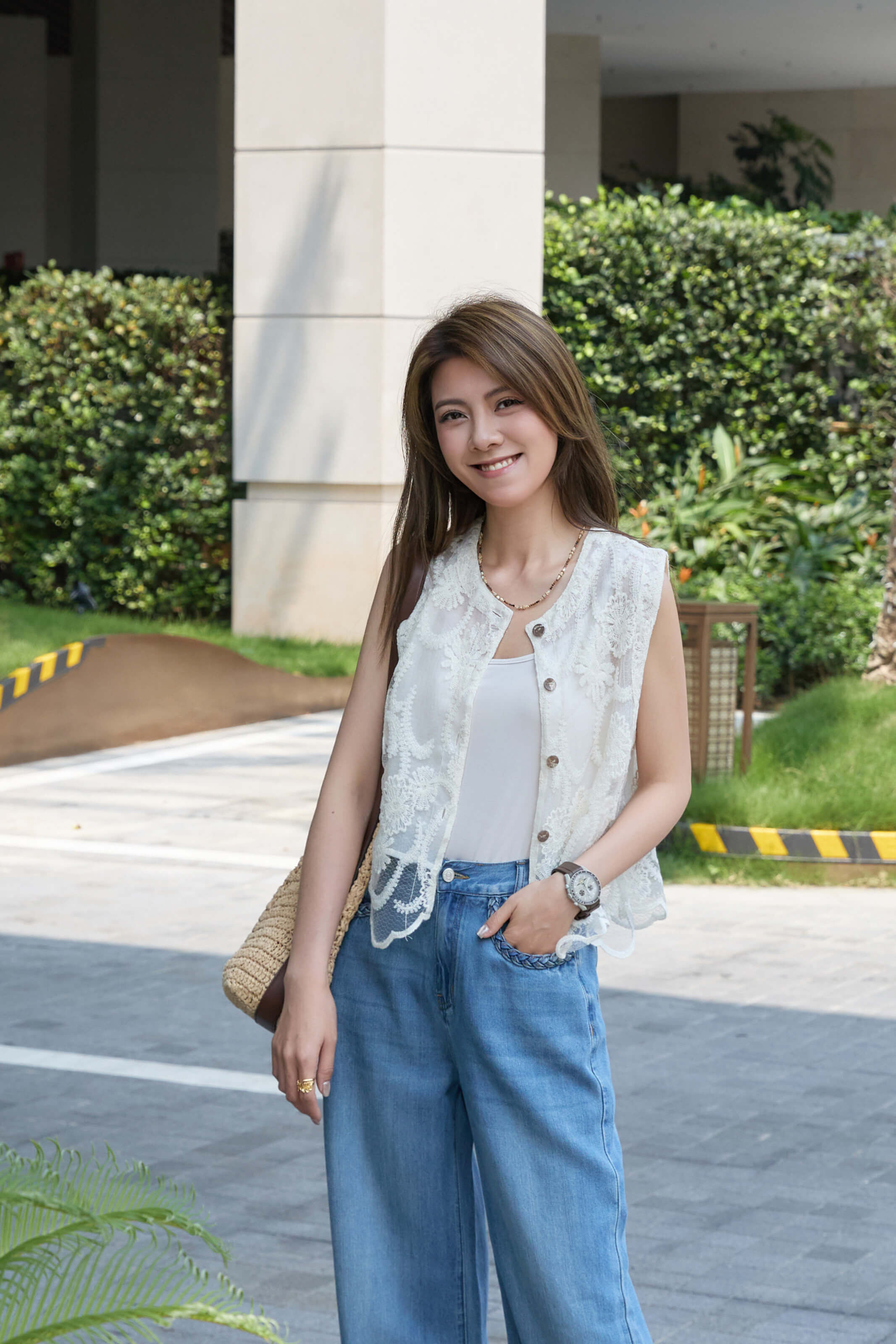 Lace Button Up Top With Camisole_TP265L20
