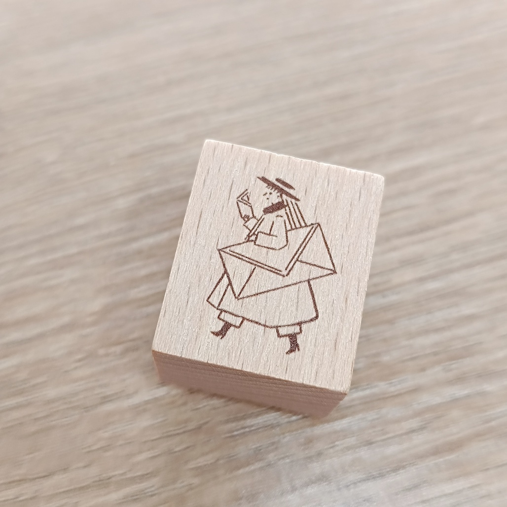 amily shen．寄信的女孩 木頭印章