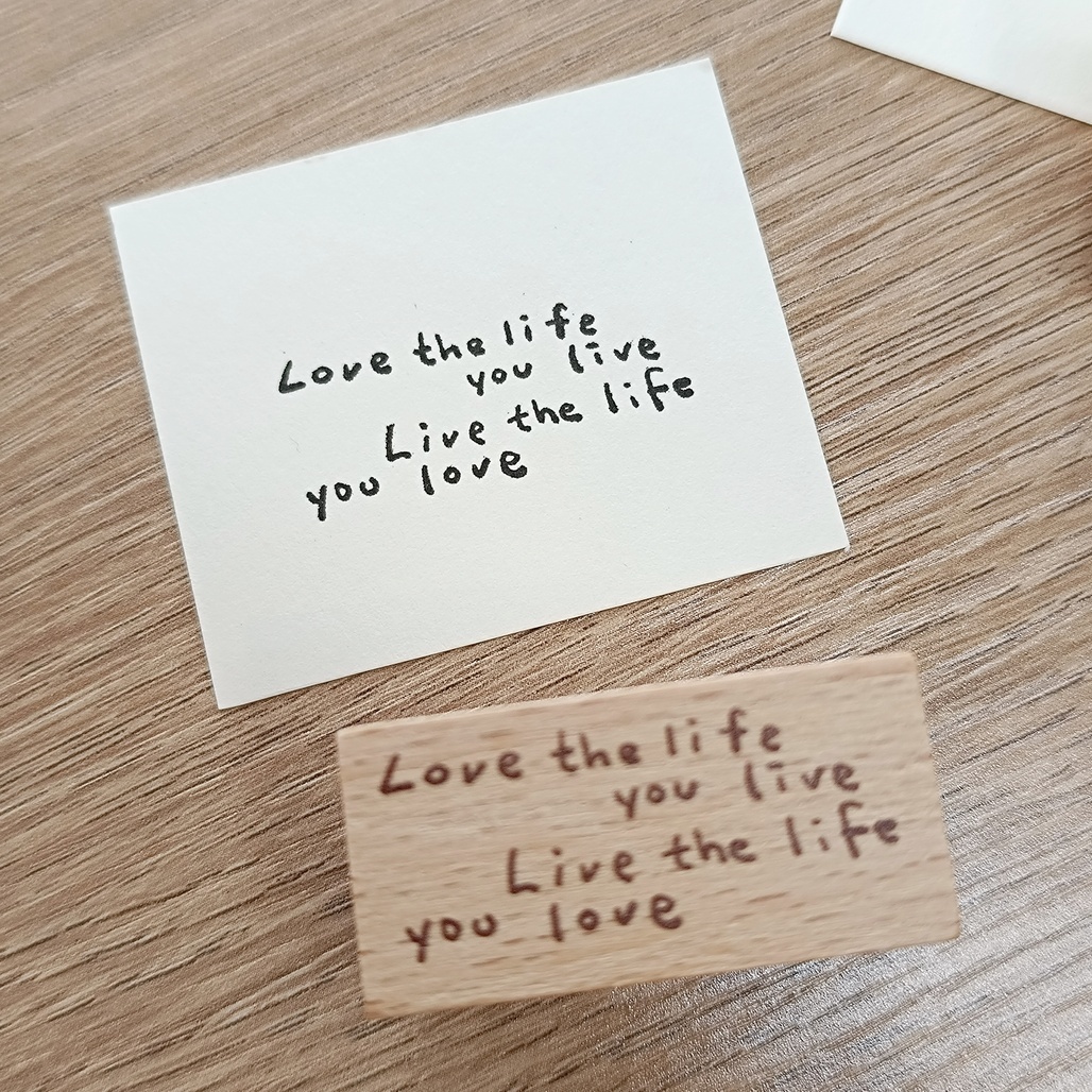 小行星B610．Love This Life 櫸木橡皮印章