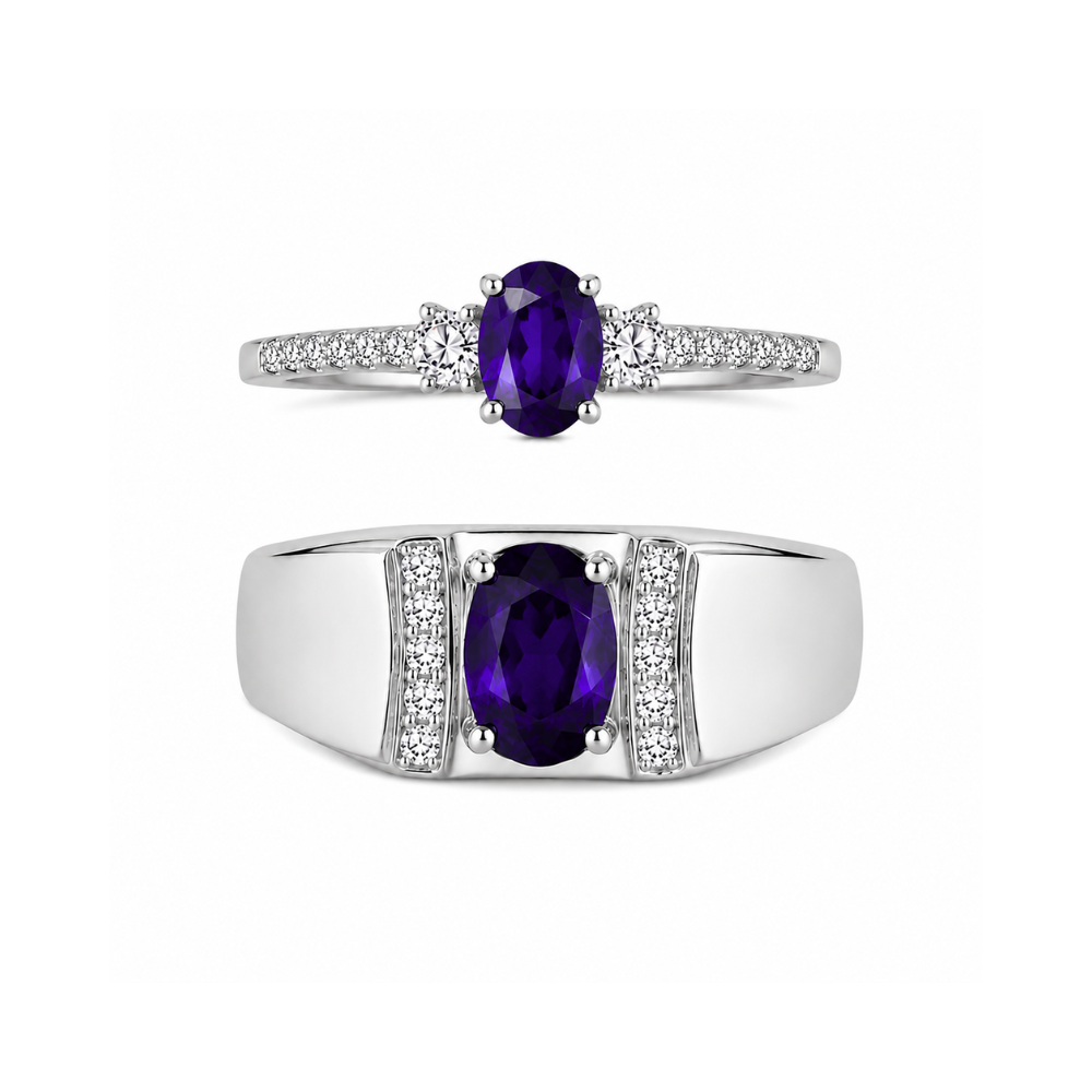 Linéa Duo | Sapphire Couple Rings