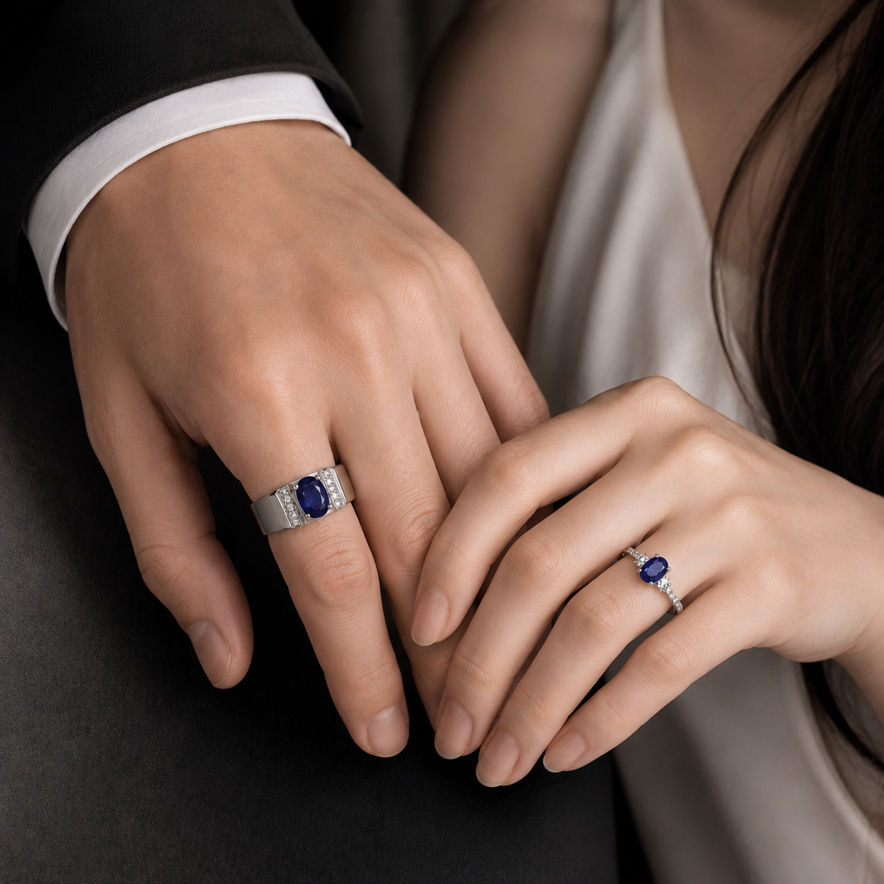 Linéa Duo | Sapphire Couple Rings