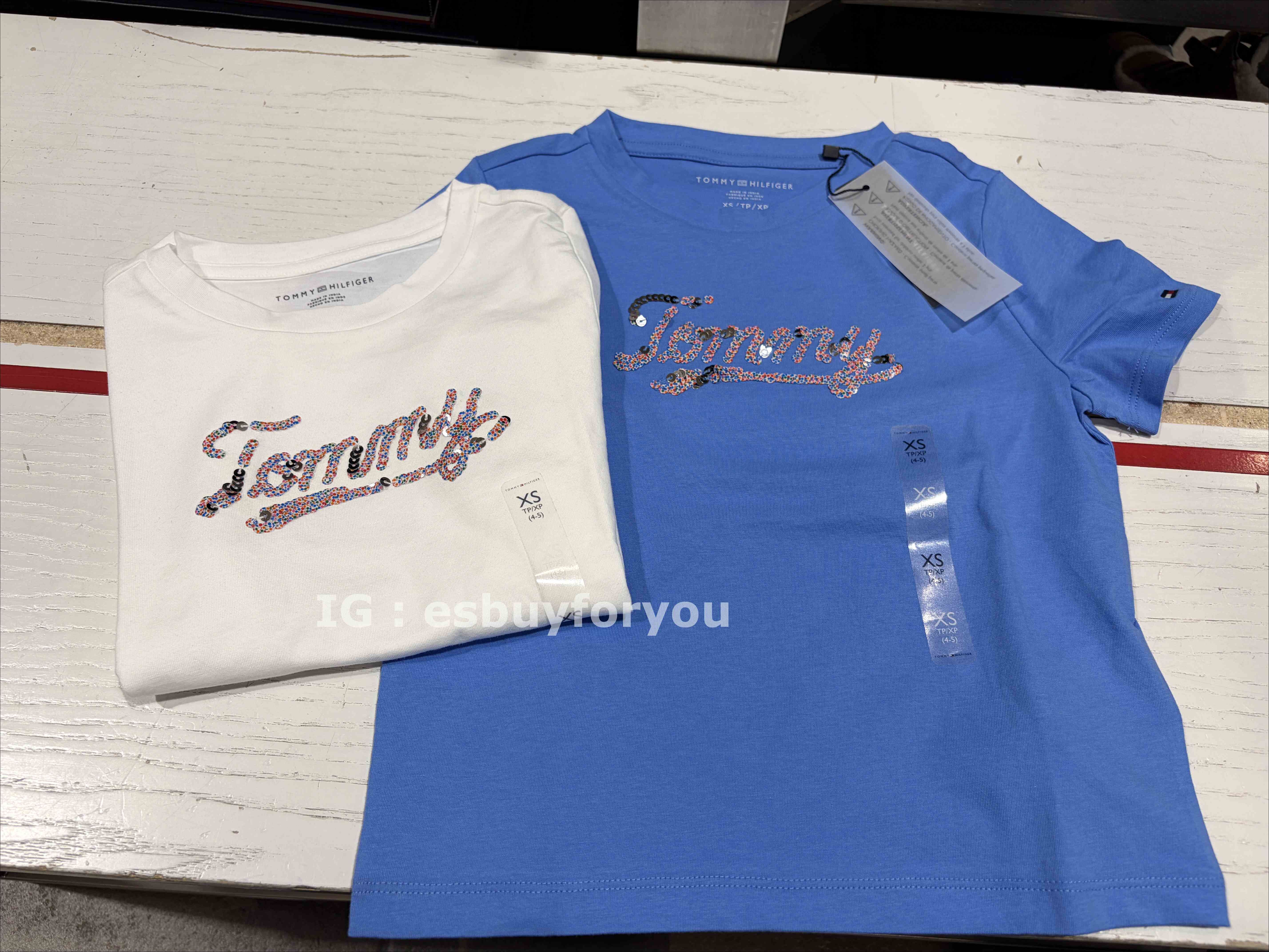 TOMMY 女童 亮片字樣 短TEE (2色)