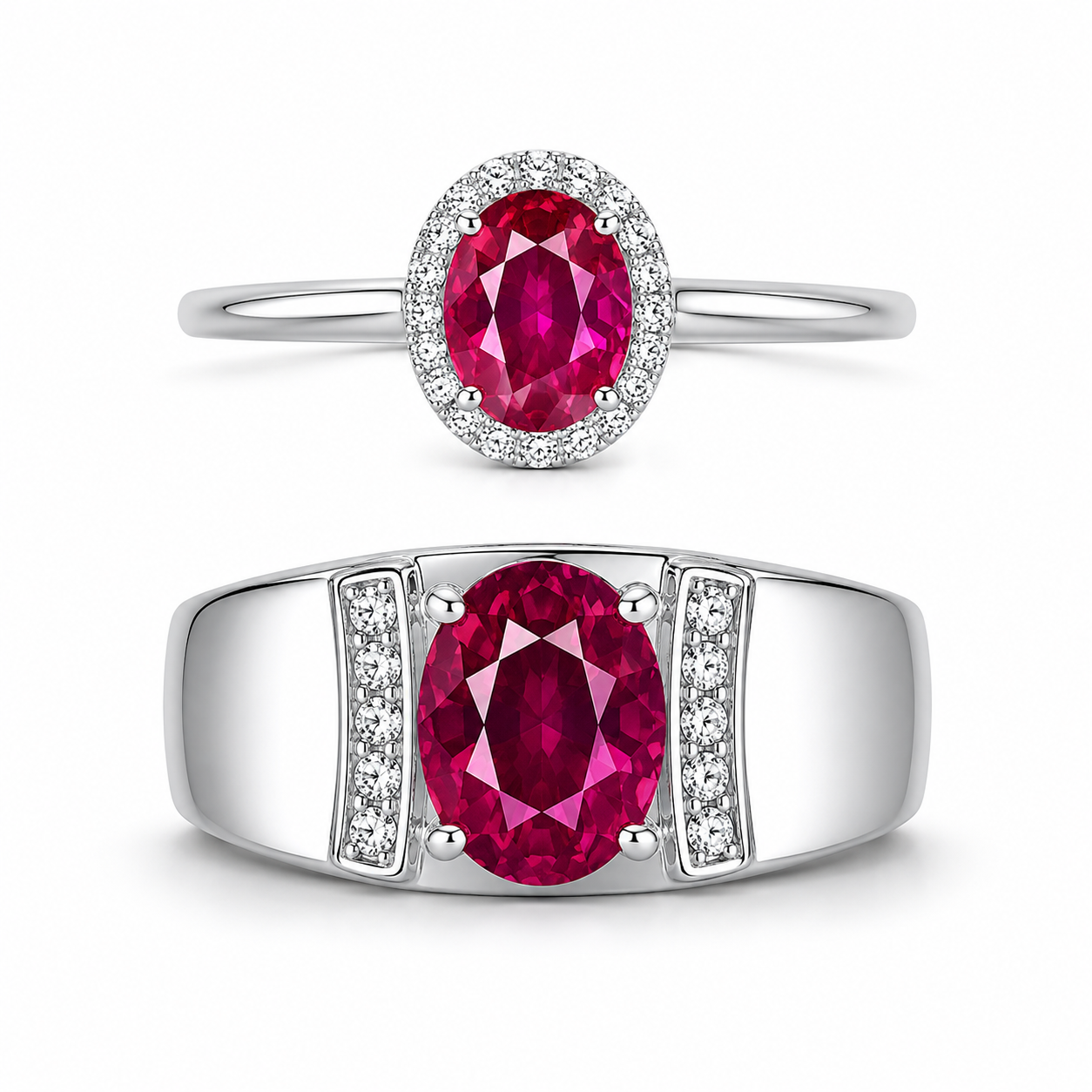 Linéa Duo | Pink Topaz Couple Rings