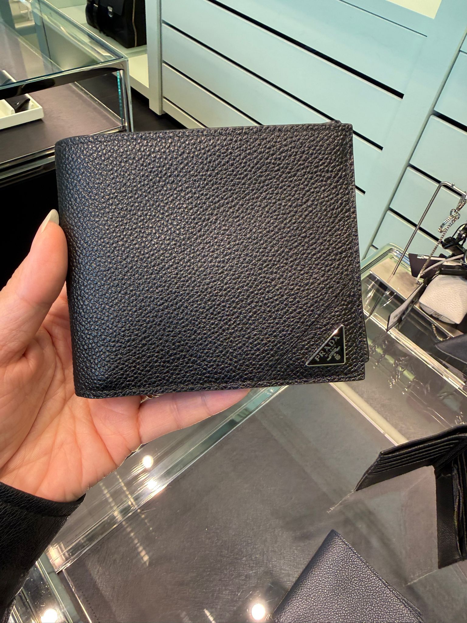 LYS01719 PRADA 細LOGO兩摺短銀包 2M0513
