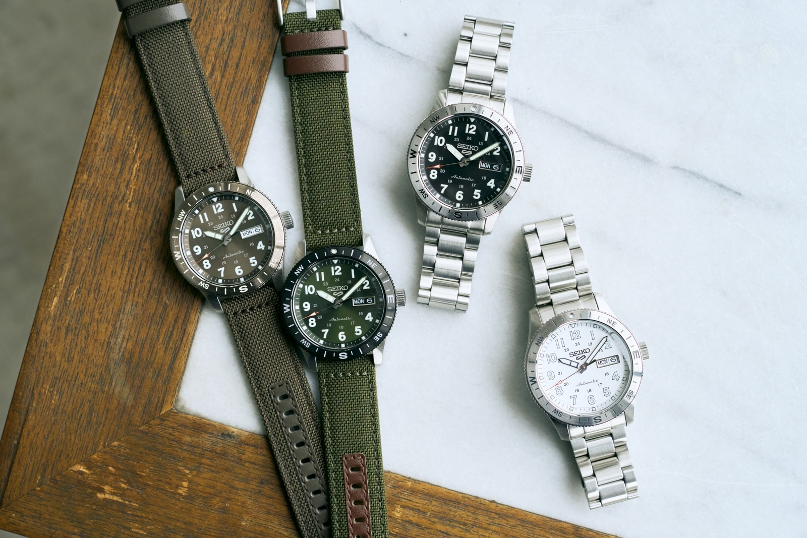 Seiko 精工 5 Sports Field series analog Automatic mechanical, Stainless Steel strap HDB006 HDB006J / HDB007 HDB007J , Nylon strap HDB008 HDB008J / HDB009 HDB009J , Field 系列模擬自動機械男士手錶 不鏽鋼錶帶 及 尼龍錶帶