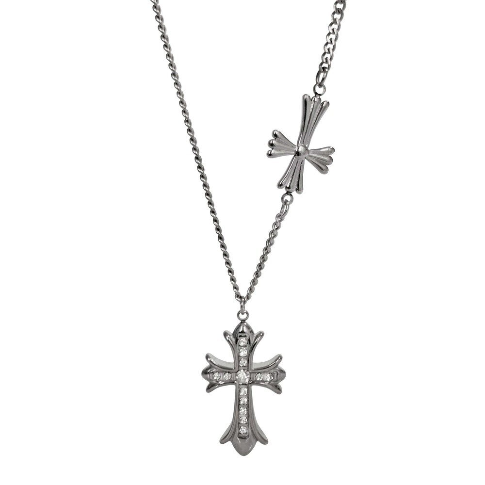 OFUSE DOUBLE CROSS NECKLACE