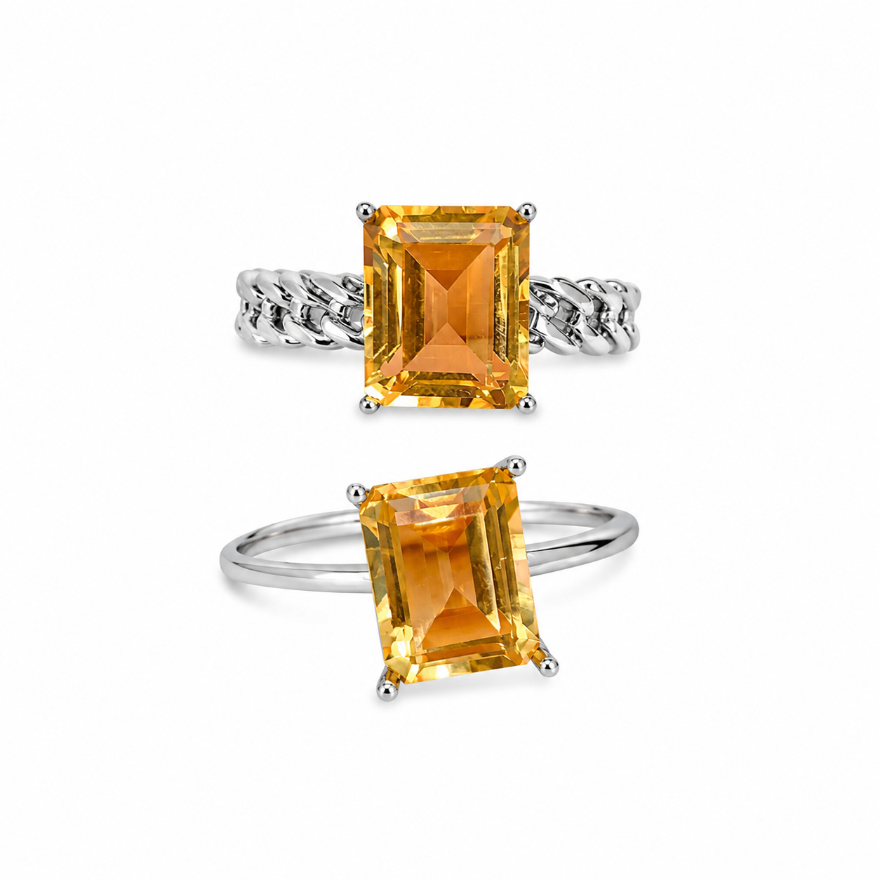Linéa Duo | Citrine Couple Rings