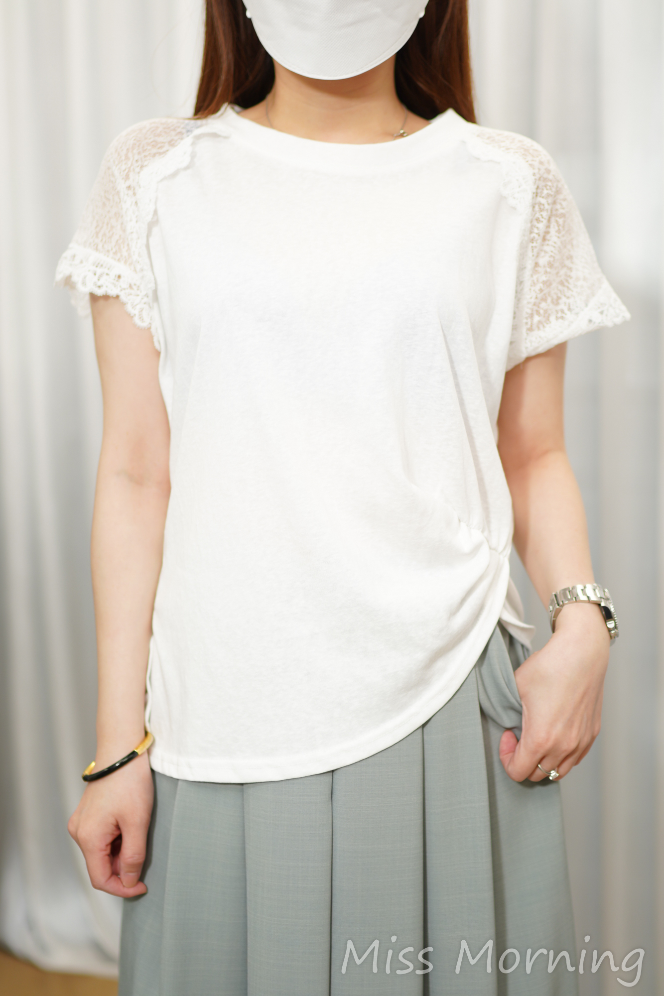 lace袖靚棉tee(15196)