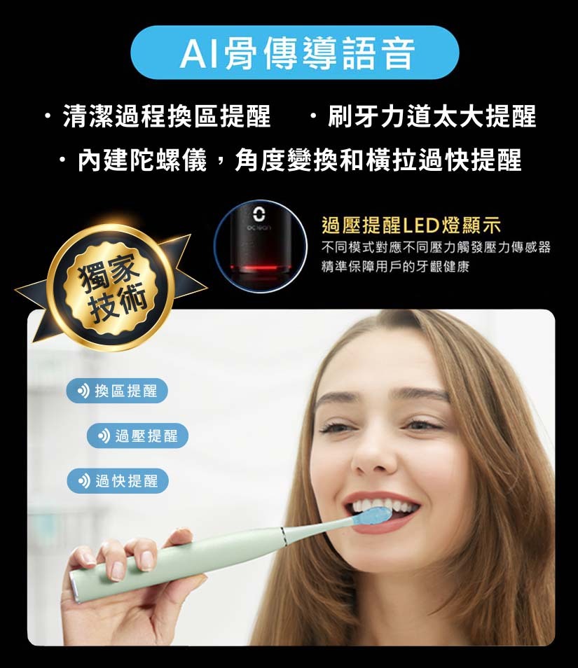 Oclean X Ultra 20 智慧音波電動牙刷 - AI骨傳導語音提醒