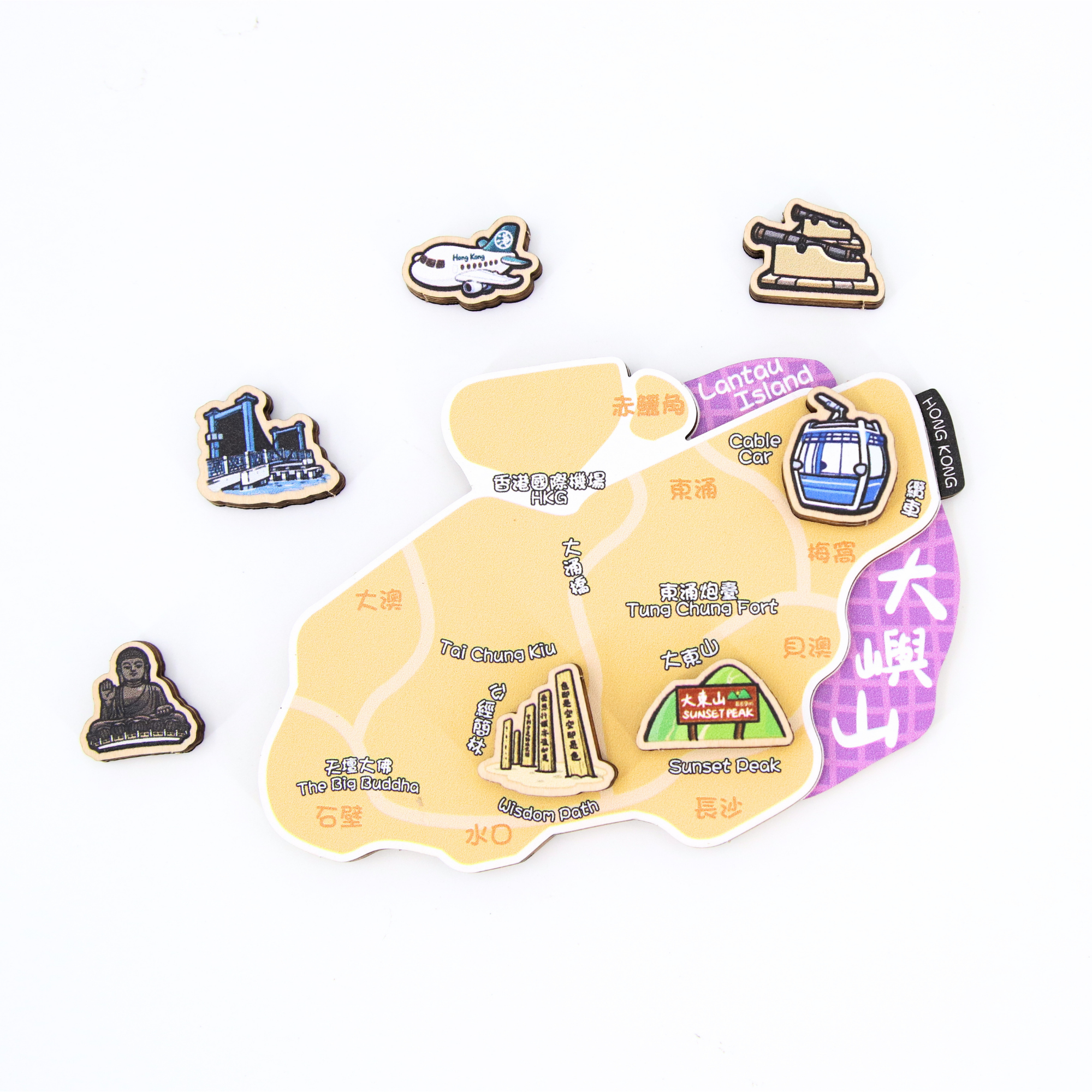 Mini Hong Kong Map Magnet - Lantau Island