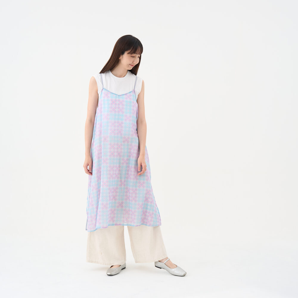 Sheer Strap Dress/Begonia Glass & Old Ceramic Tile/Lilac Purple