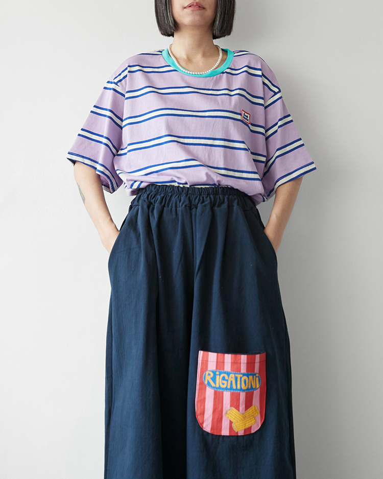 MKT-2914 撞色條紋T恤