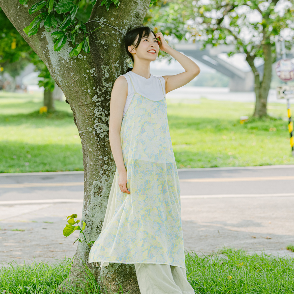 透膚細吊帶洋裝/台灣原生樹/流蘇樹