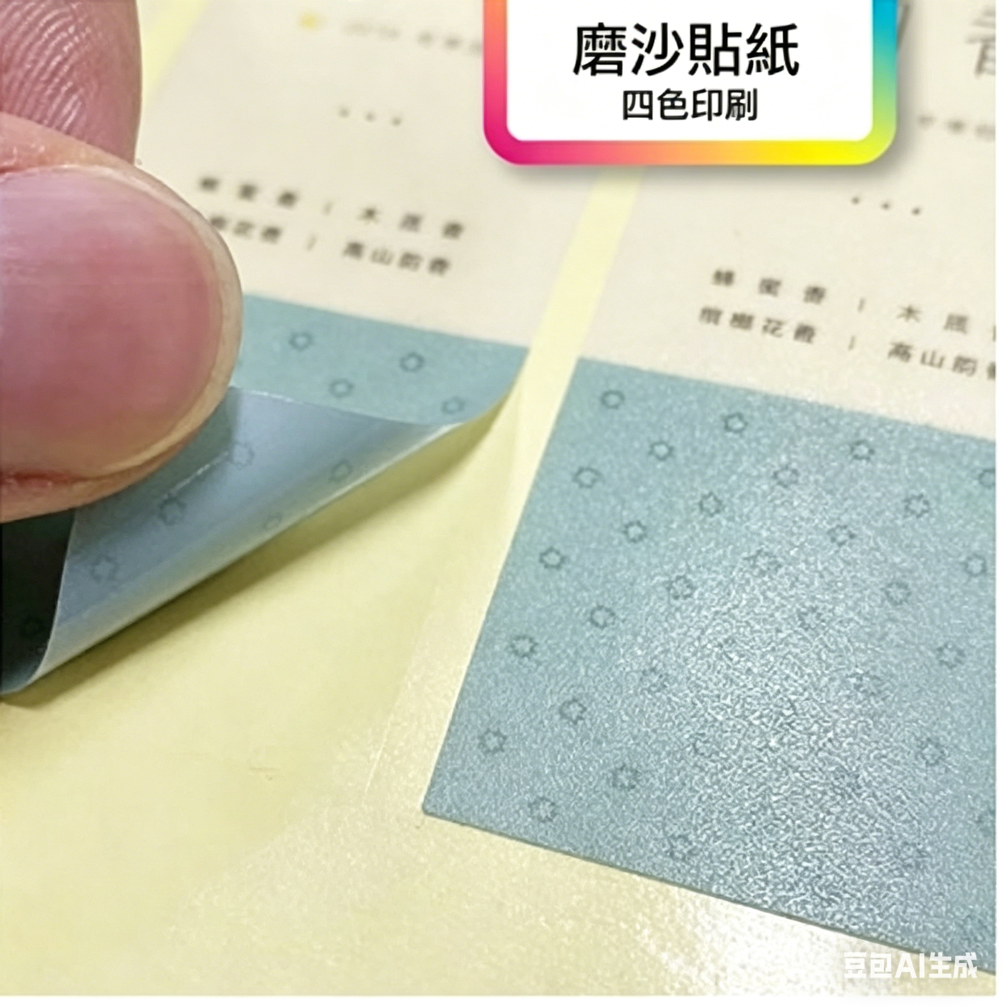 磨沙貼紙, 印刷,  CMYK, 四色印刷, 包裝貼紙