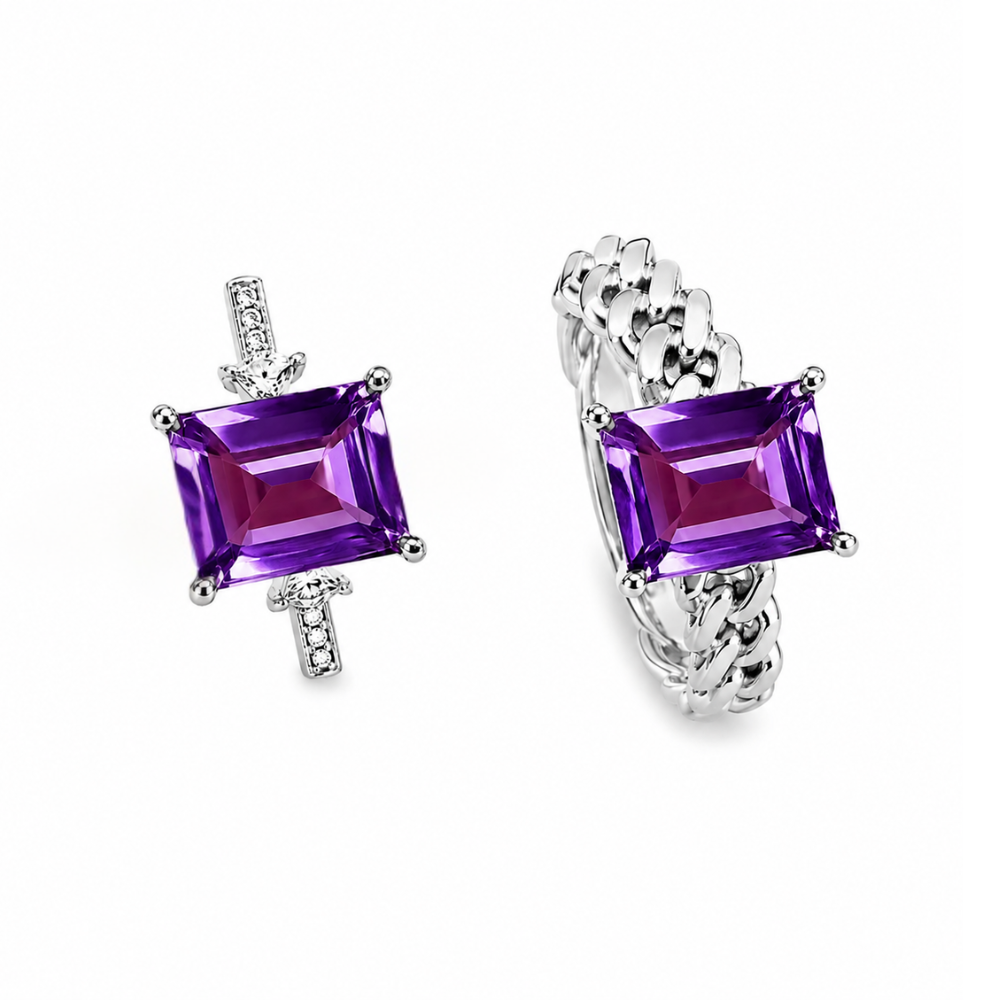 Linéa Duo | Imperial Amethyst Couple Rings
