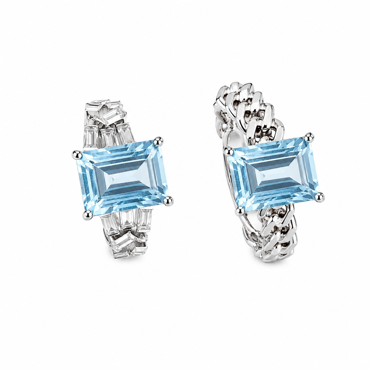 Linéa Duo | Sky Blue Topaz Couple Rings