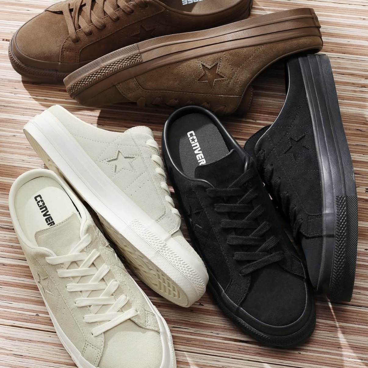 converse ONE STAR 麂皮穆勒鞋 3色