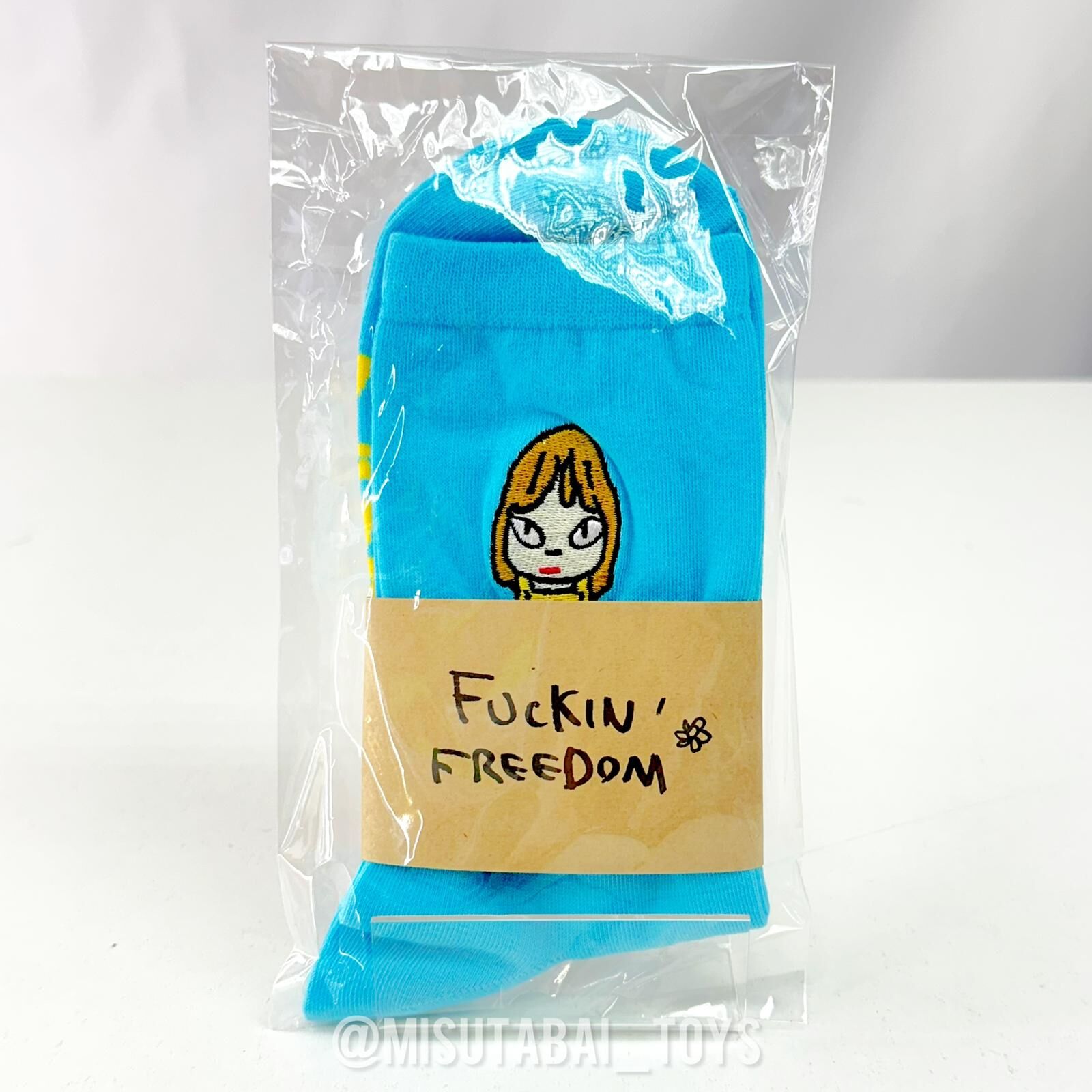 Yoshitomo Nara Socks ""FUCKIN' FREEDOM" (Sky Blue)