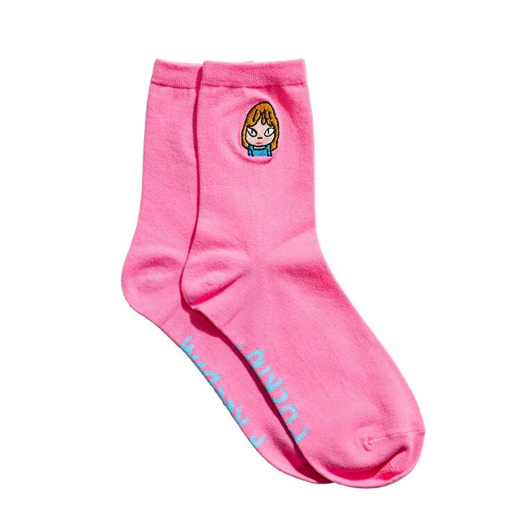 Yoshitomo Nara Socks ""FUCKIN' FREEDOM" (Pink)