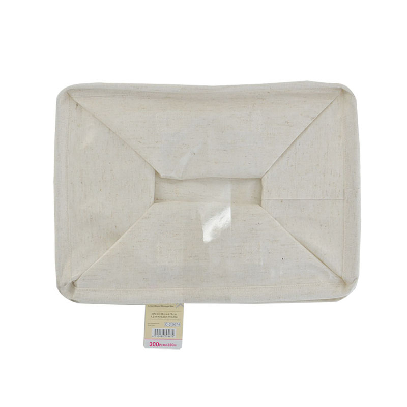 收納籃/麻混 37×26×26cm