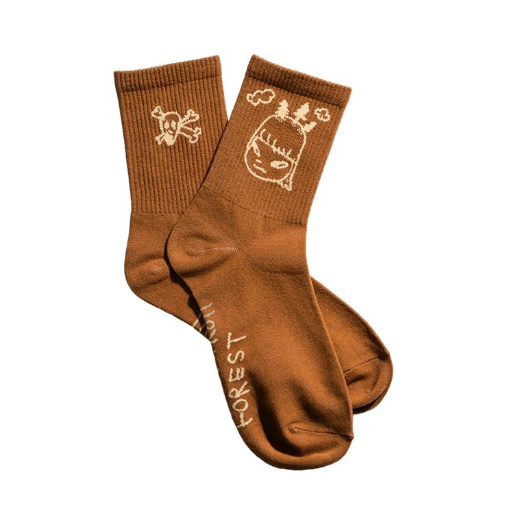 Yoshitomo Nara Socks "ROCK'n ROLL FOREST" (Brown)