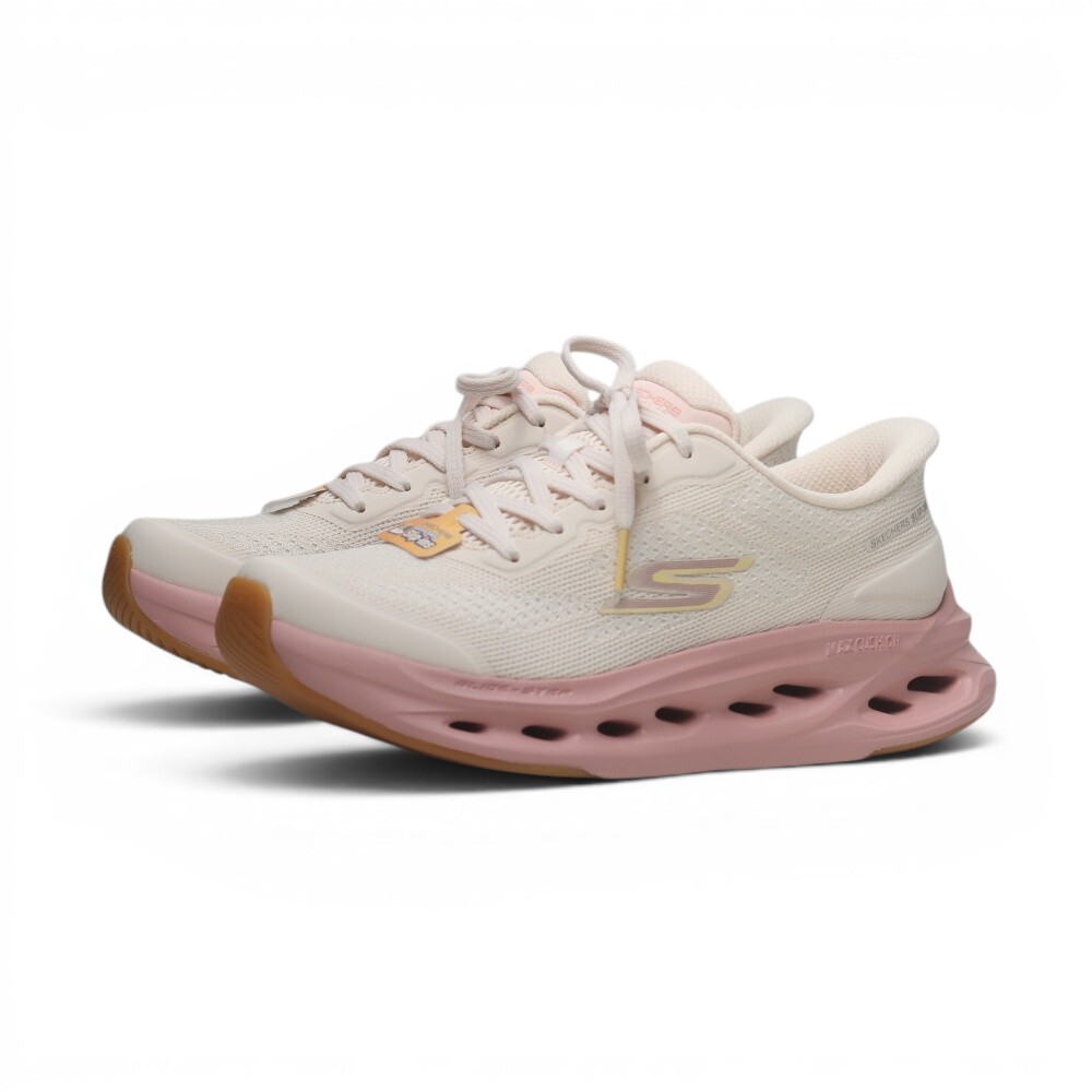 SKECHERS 慢跑鞋 GO RUN MAX CUSHIONING 米白粉 瞬穿 女 129403NAT