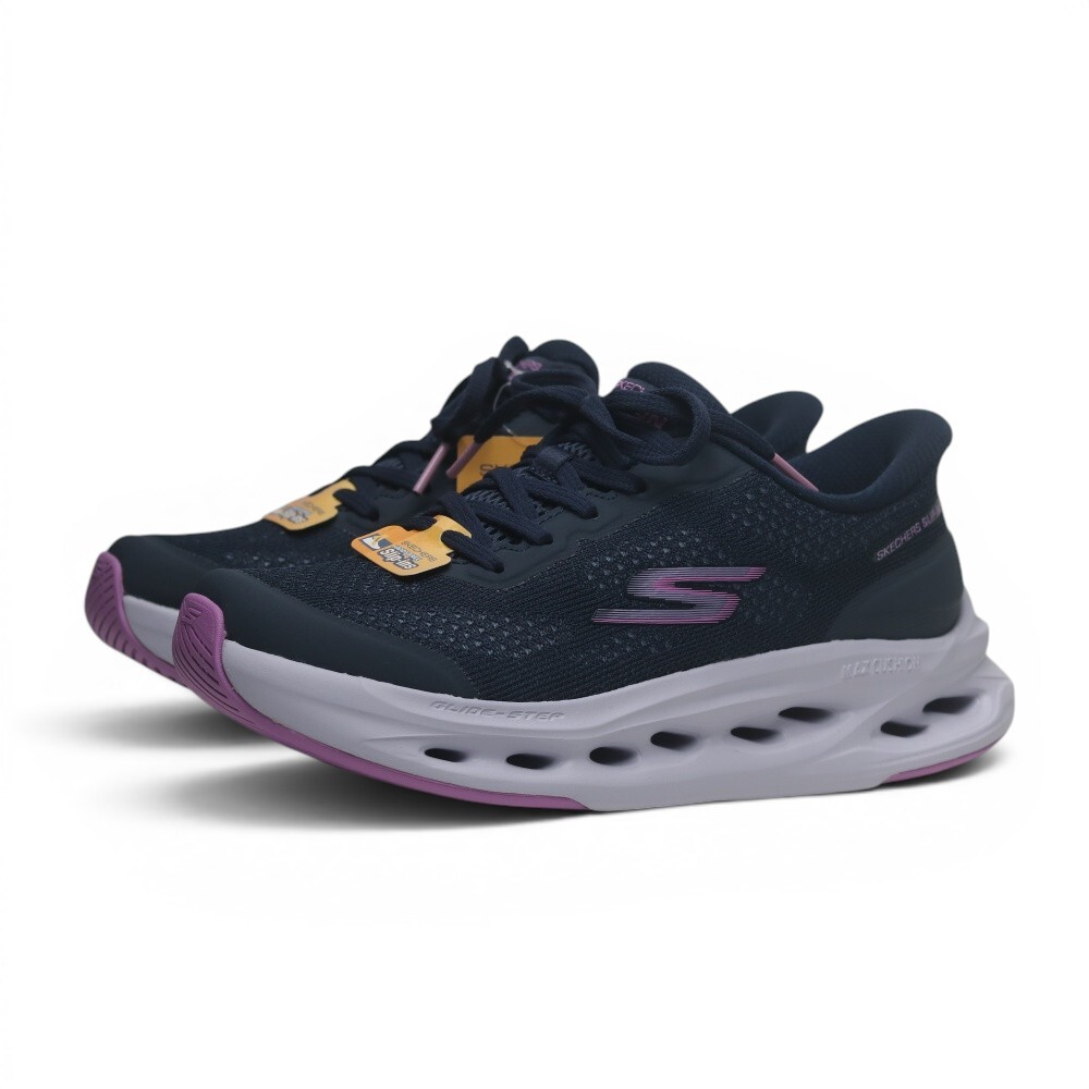 SKECHERS 慢跑鞋 GO RUN MAX CUSHIONING 藍紫色 瞬穿 女 129403NVPR