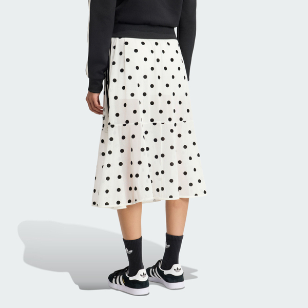 Adidas 愛迪達 Skirt KV1176 女 透薄波點半截裙 白 亞版