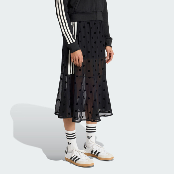 Adidas 愛迪達 Skirt KV1177 女 透薄波點半截裙 黑 亞版